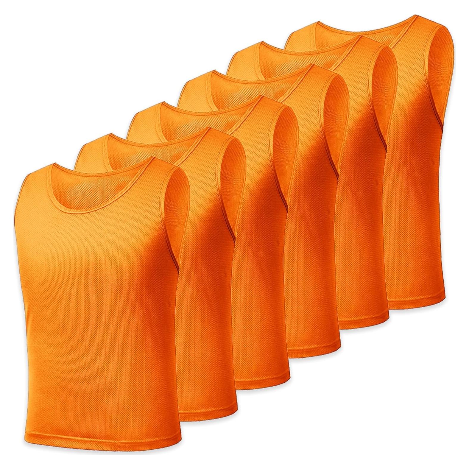 Set de 6 Chalecos Deportivos EVTHSU para Adultos y Niños - Naranja