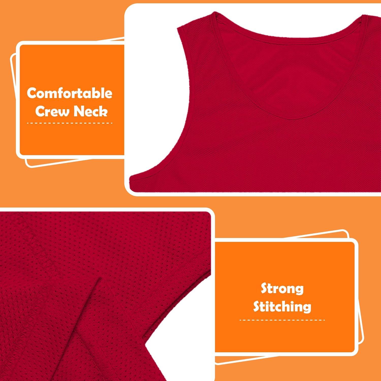 Set de 6 Chalecos Deportivos EVTHSU para Adultos y Niños - Naranja