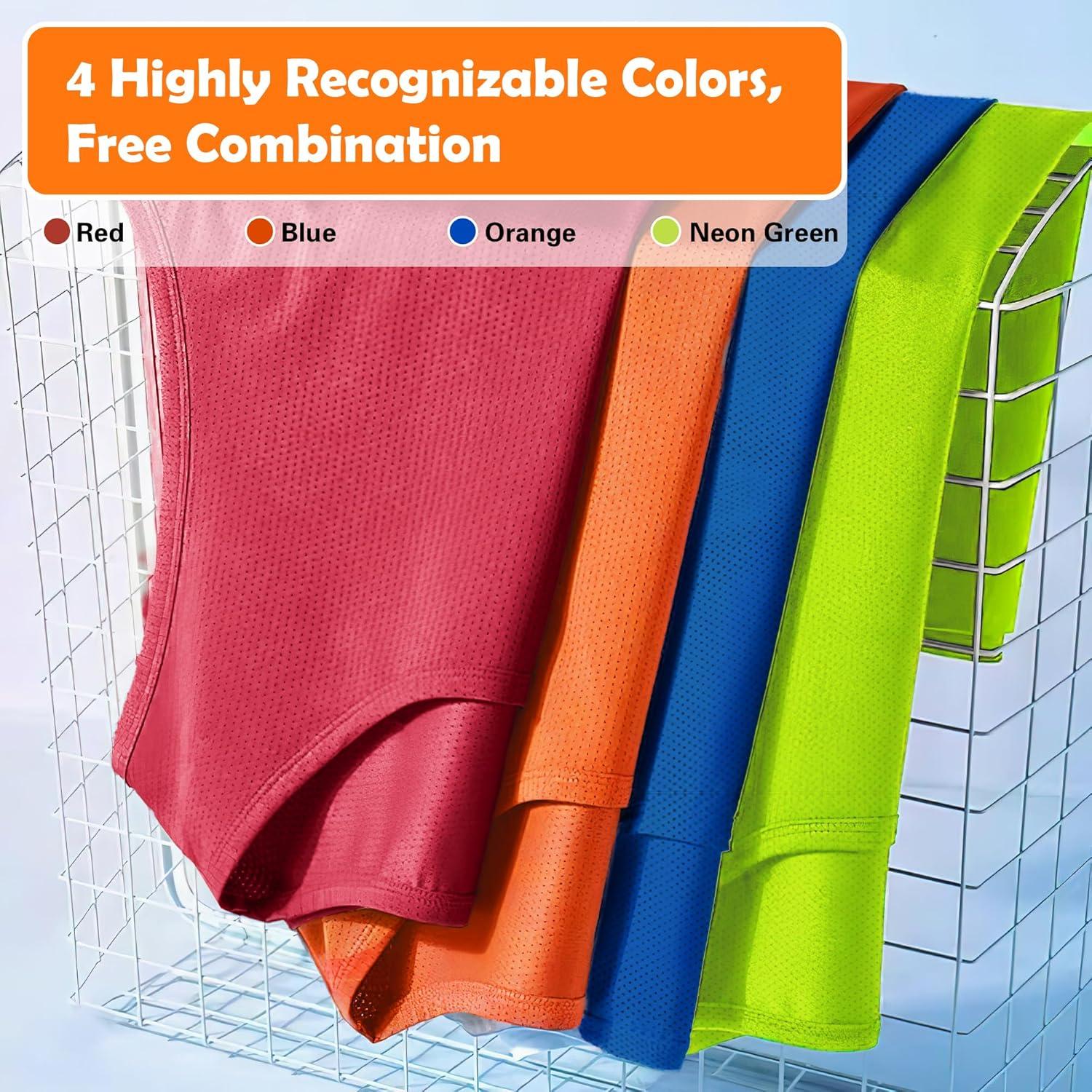 Set de 6 Chalecos Deportivos EVTHSU para Adultos y Niños - Naranja