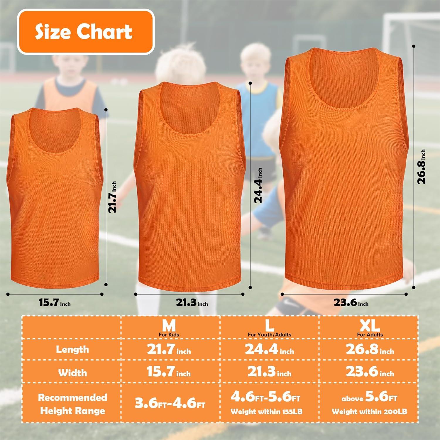 Set de 6 Chalecos Deportivos EVTHSU para Adultos y Niños - Naranja