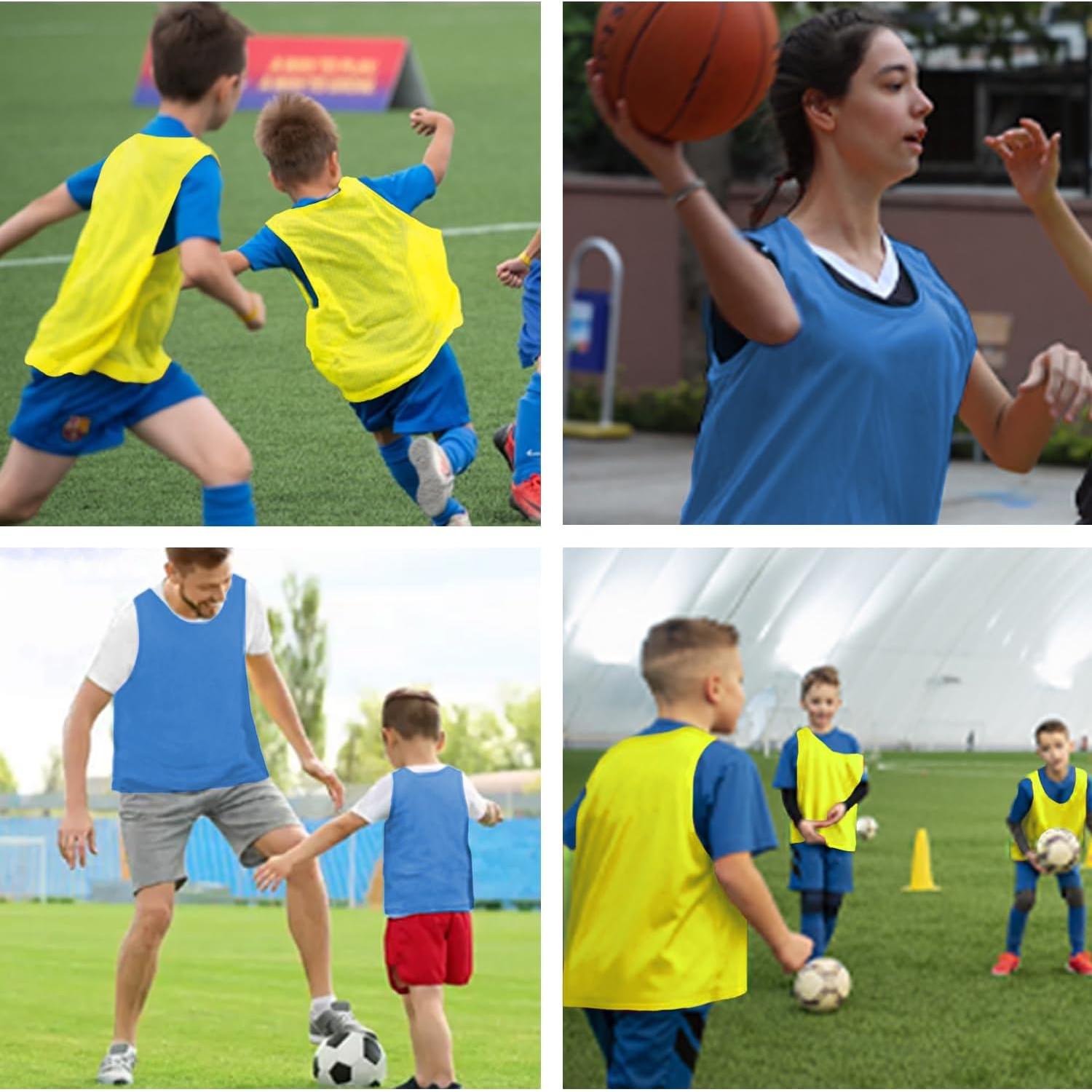 Paquete de 12 Chalecos de Práctica GINUMWA para Fútbol y Baloncesto