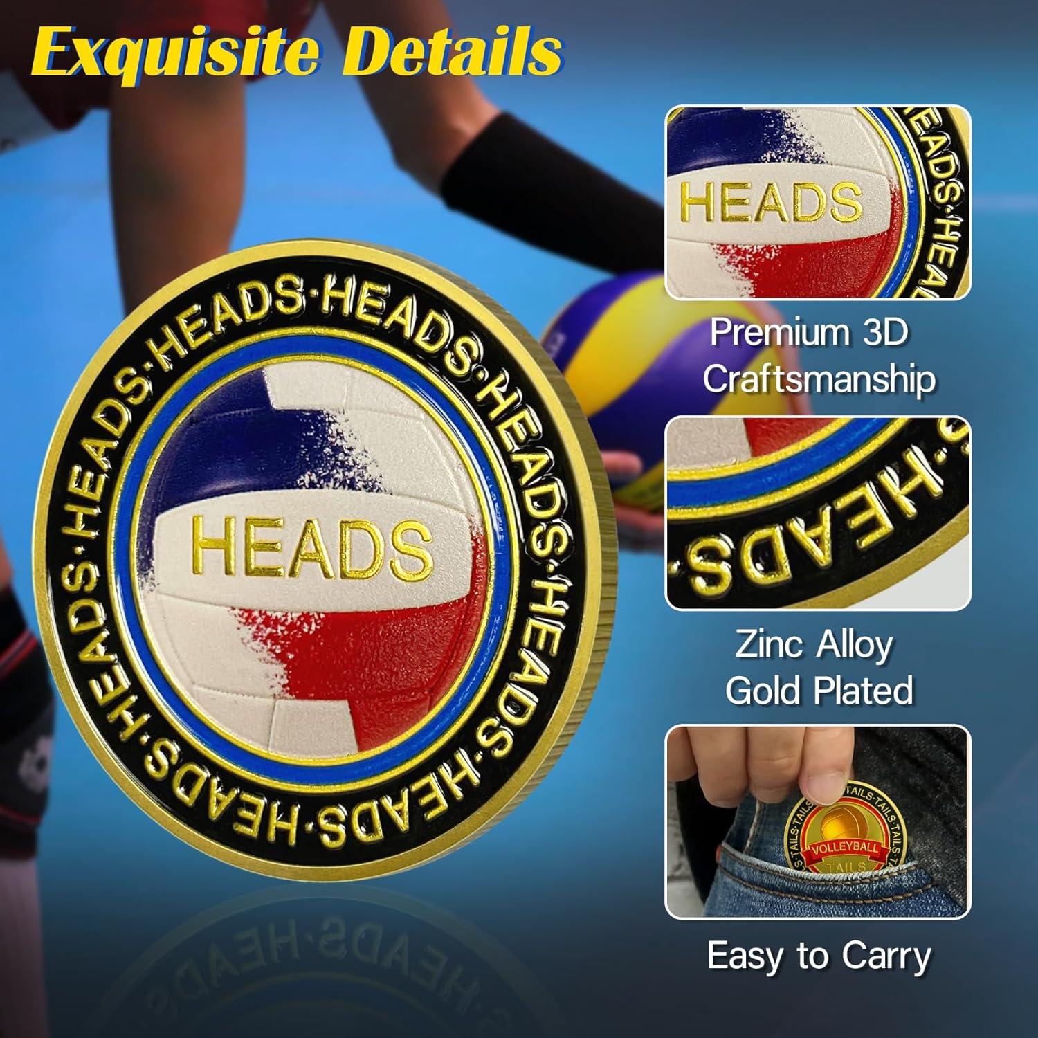 Moneda de Volibol ASmileIndeep - Cara y Cruz - 3.81 cm