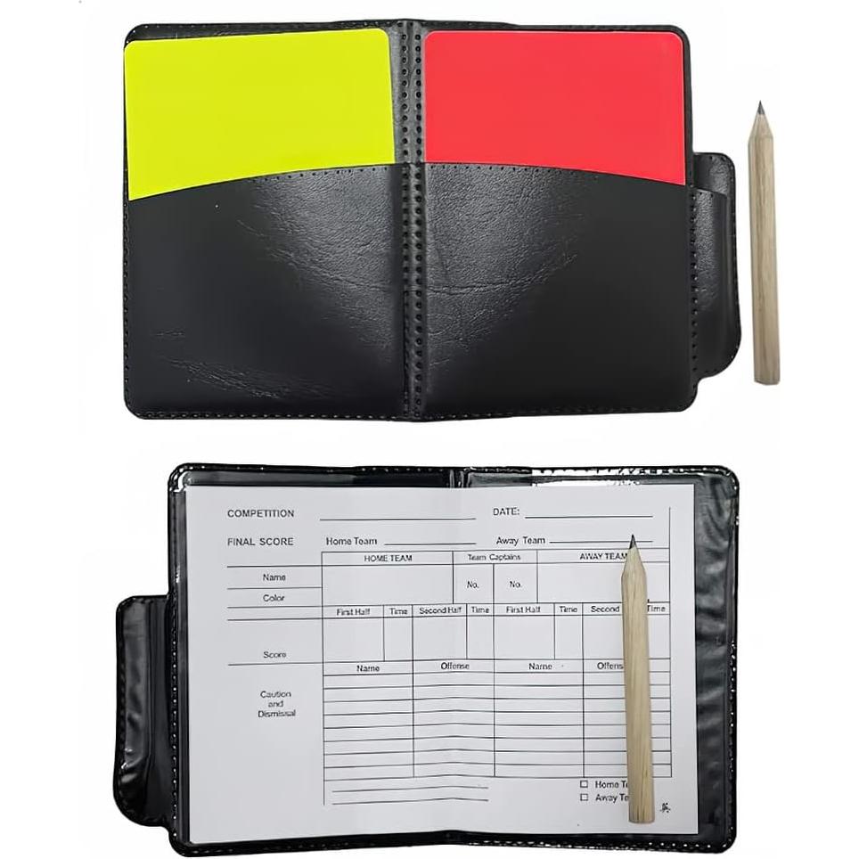 Kit de árbitro de fútbol 3 en 1 con silbato y tarjetas