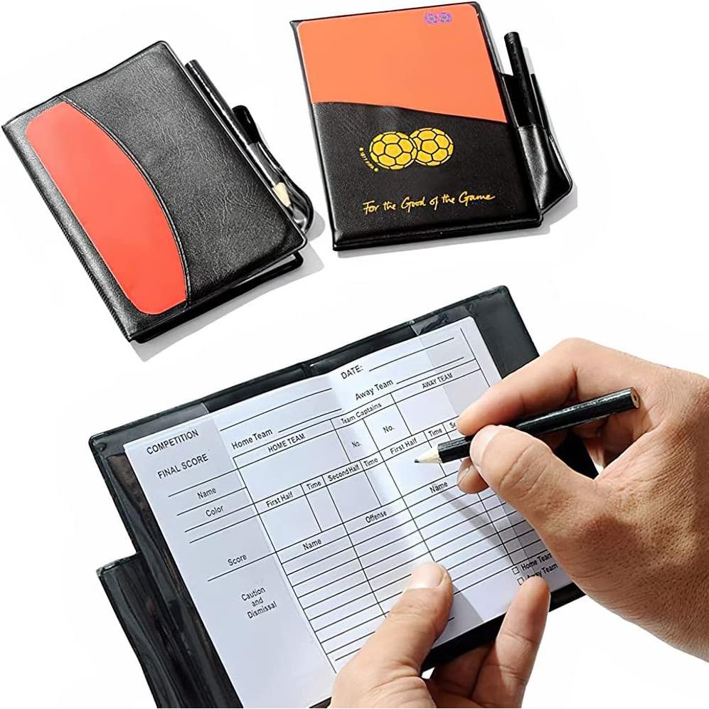 Kit de árbitro de fútbol 3 en 1 con silbato y tarjetas