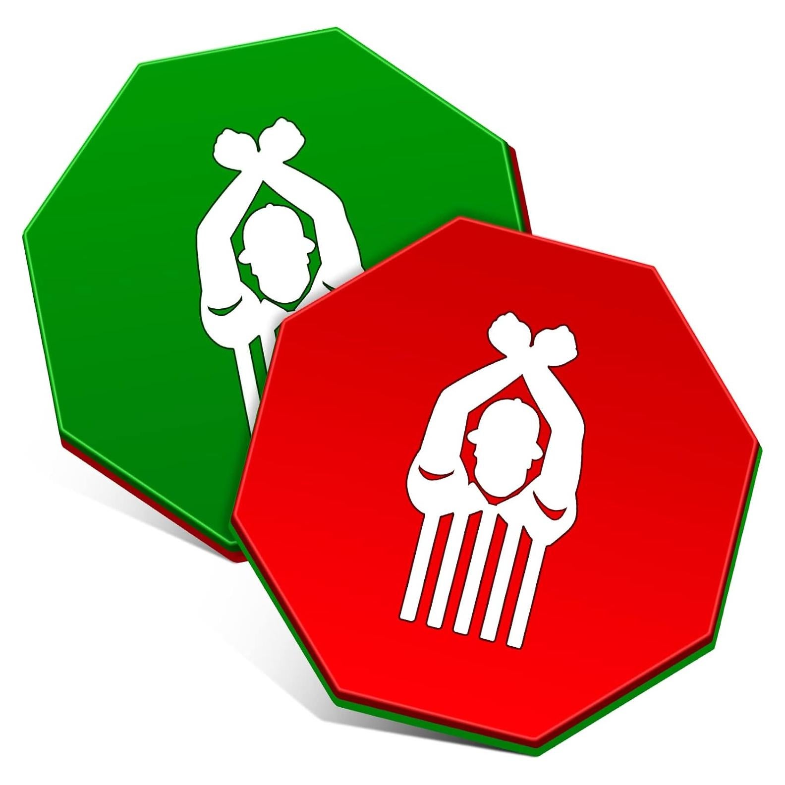 Discos de árbitro Deekin 2 piezas PVC rojo y verde 7 cm