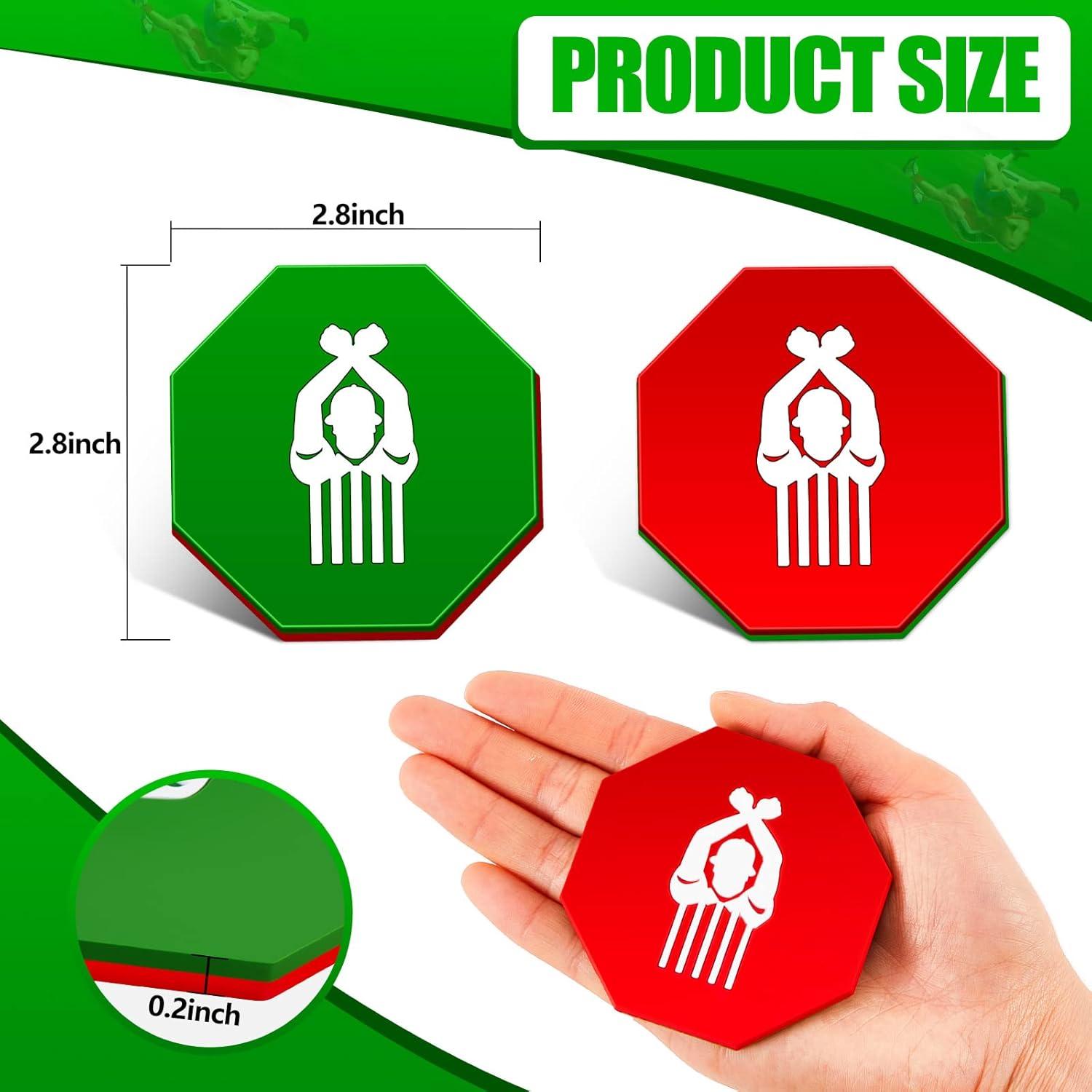 Discos de árbitro Deekin 2 piezas PVC rojo y verde 7 cm