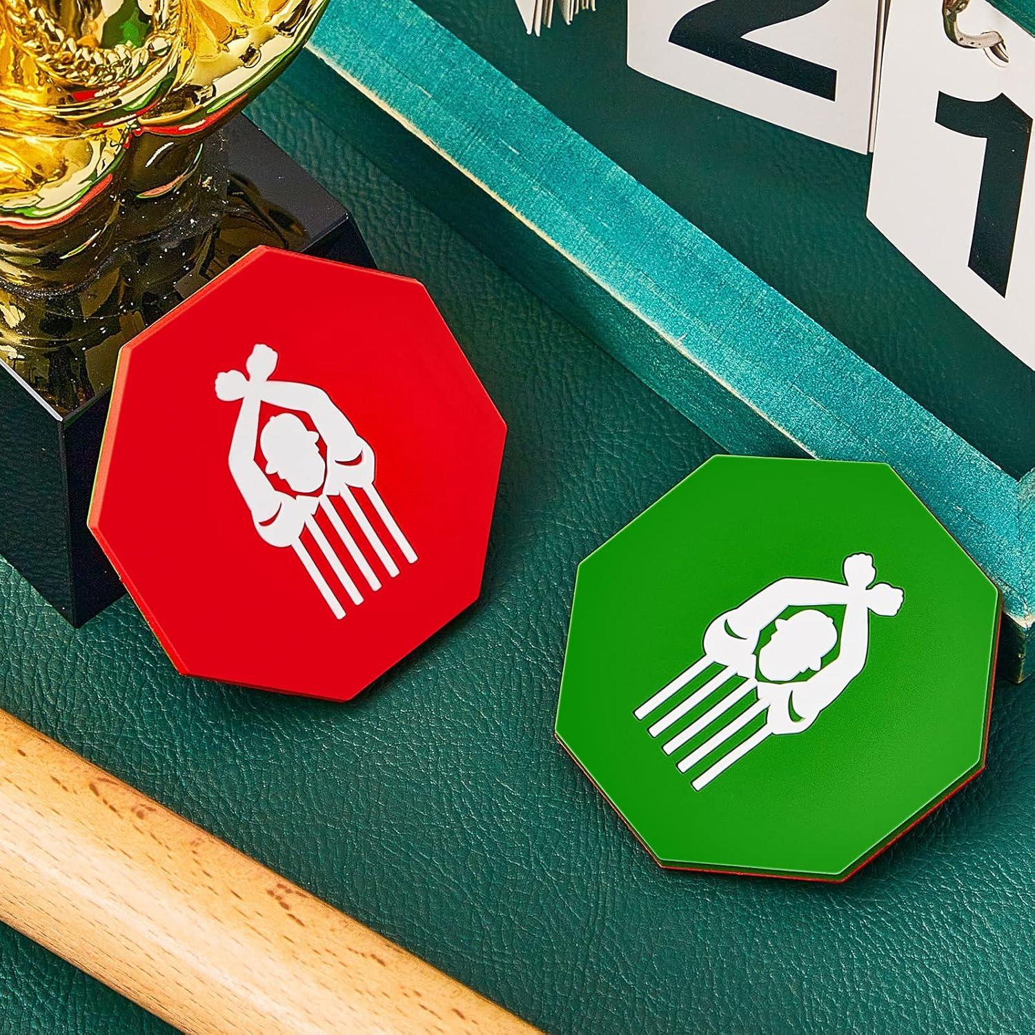 Discos de árbitro Deekin 2 piezas PVC rojo y verde 7 cm