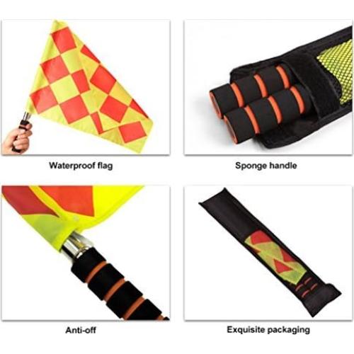 Kit de Árbitro de Fútbol Firelong 4 en 1 con Banderas y Silbato