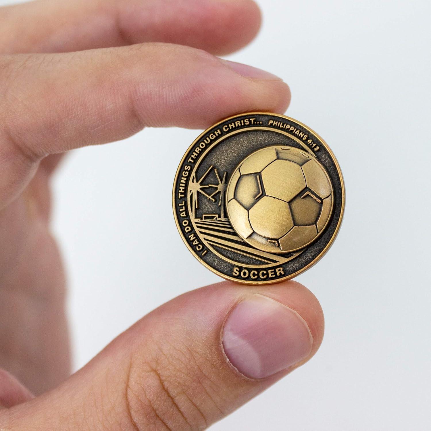 Moneda Deportiva Cristiana Logos para Jóvenes Atletas 3.18 cm