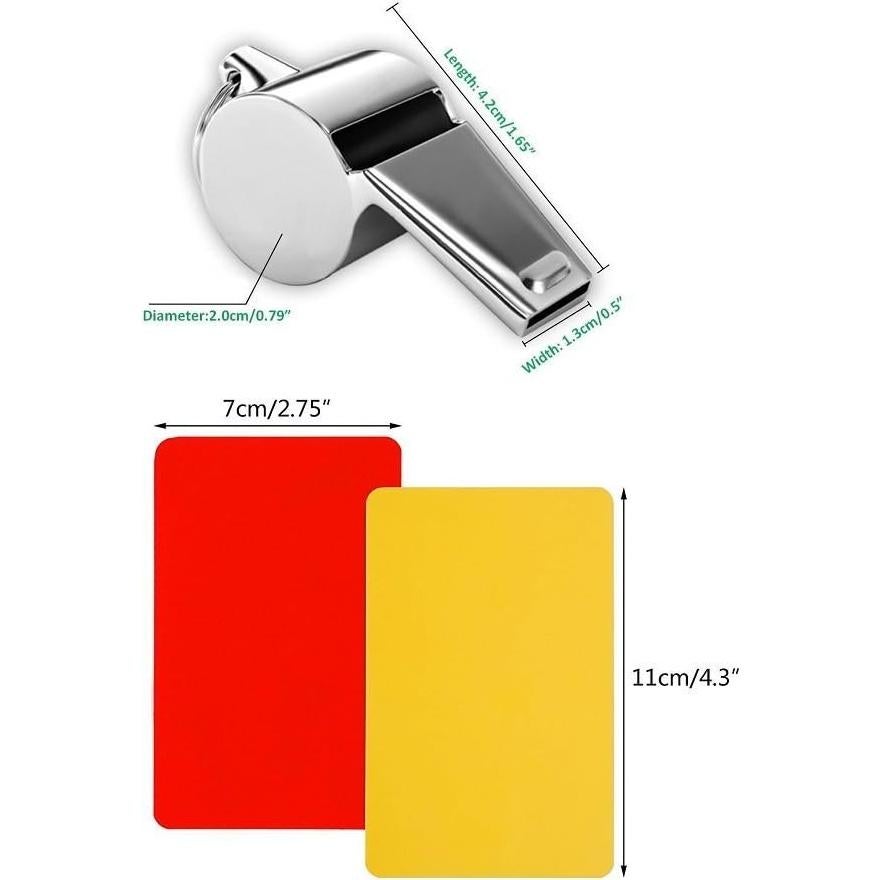 Kit de Árbitro de Fútbol Golvery - Silbato de Metal y Tarjetas
