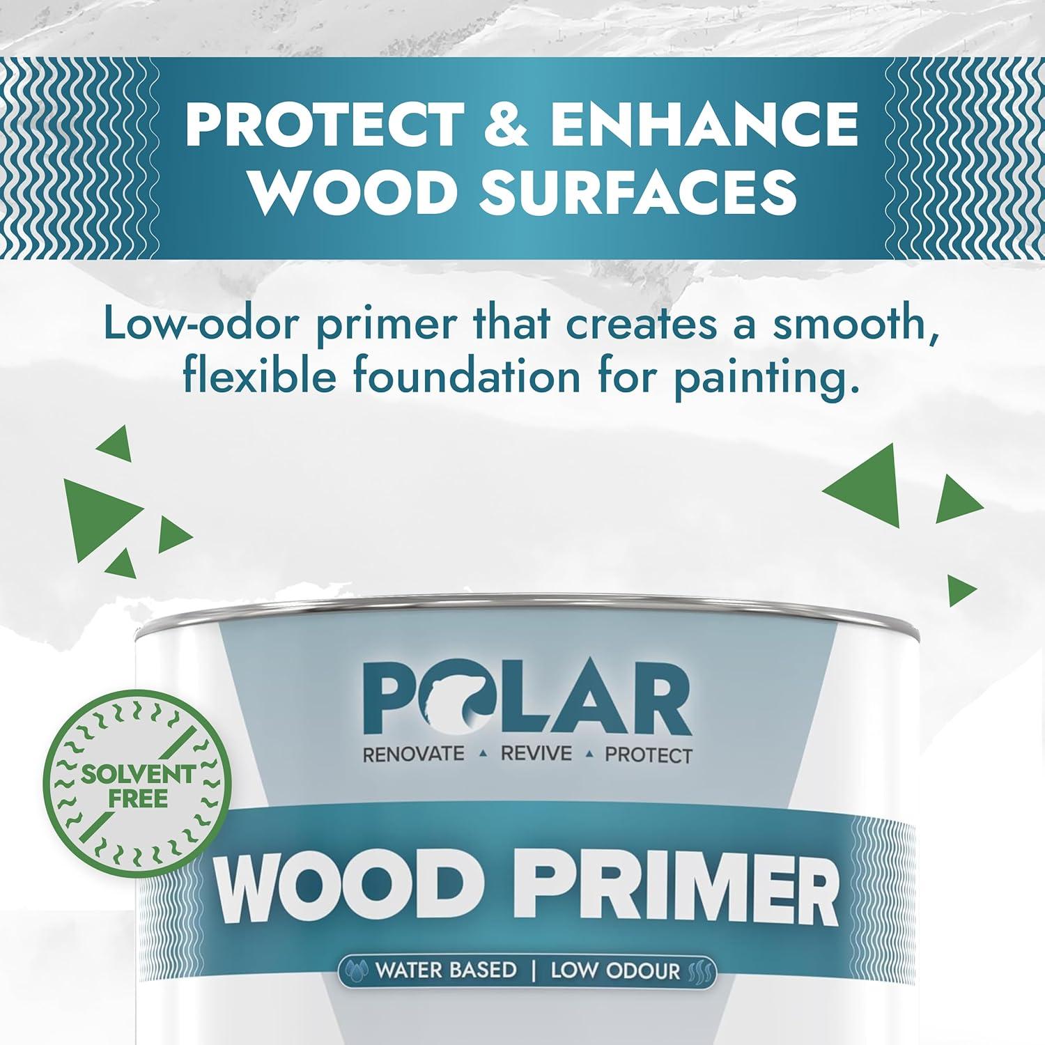 Imprimación de Madera Polar 1L Blanco Mate - Pintura a Base de Agua