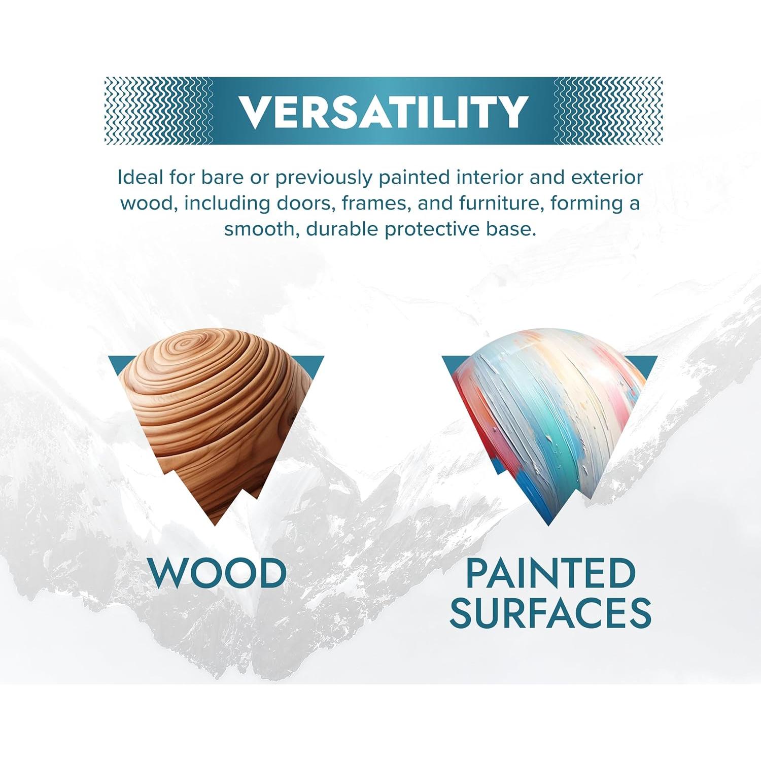 Imprimación de Madera Polar 1L Blanco Mate - Pintura a Base de Agua