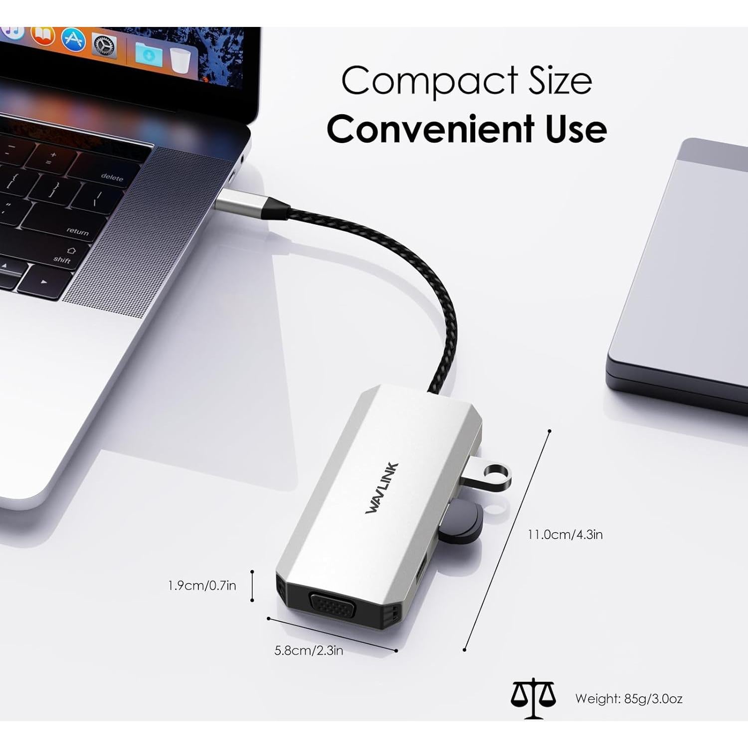 Adaptador USB C a Doble HDMI 4K 60Hz Winstars 7-en-1