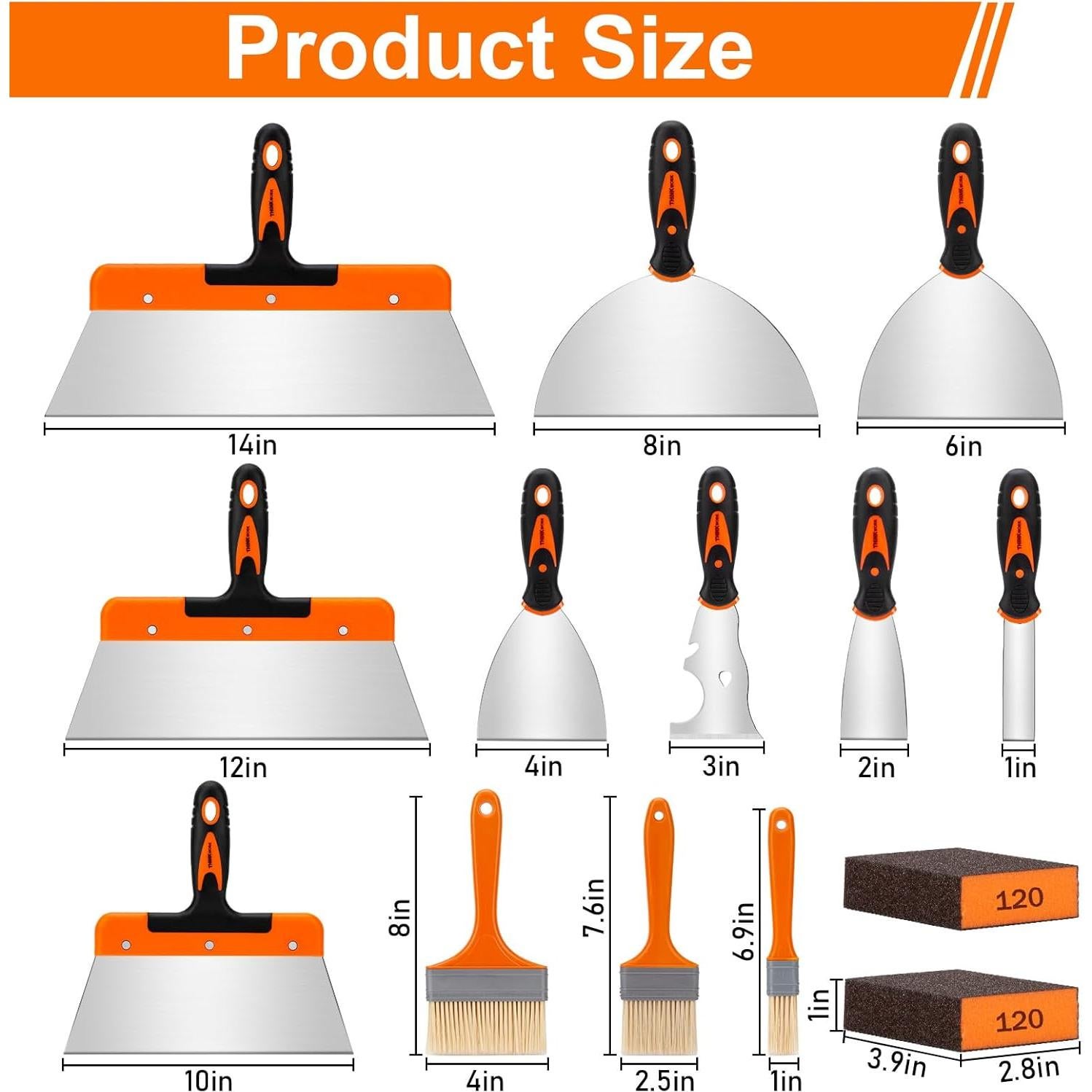 Juego de Espátulas THINKWORK 14 Piezas Acero Inoxidable