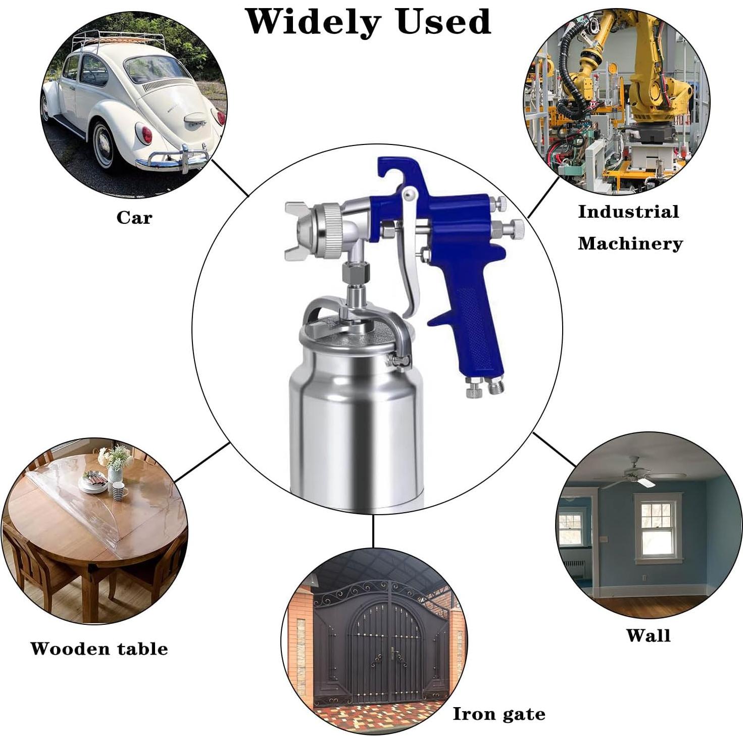 Pistola de pintura HVLP Fitvell 1.8mm 1000cc para coches