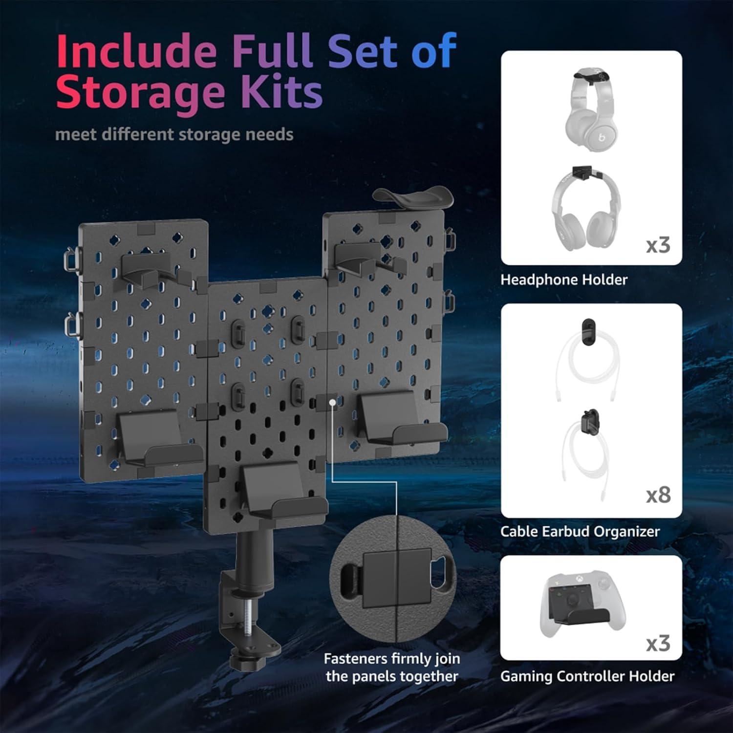 Soporte Modular para Auriculares PEGZONE 3 Piezas Negro