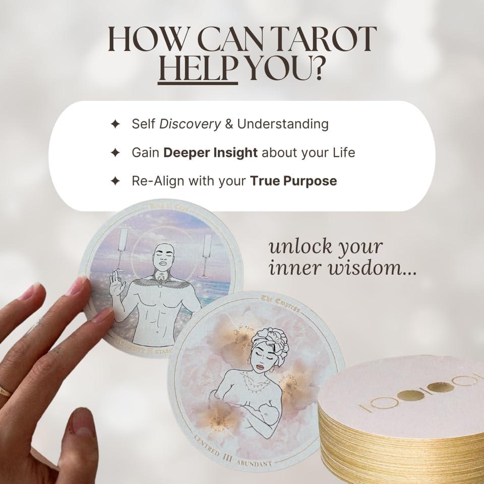 Baraja de Tarot Redonda 78 Cartas Prism + Fleur con Guía