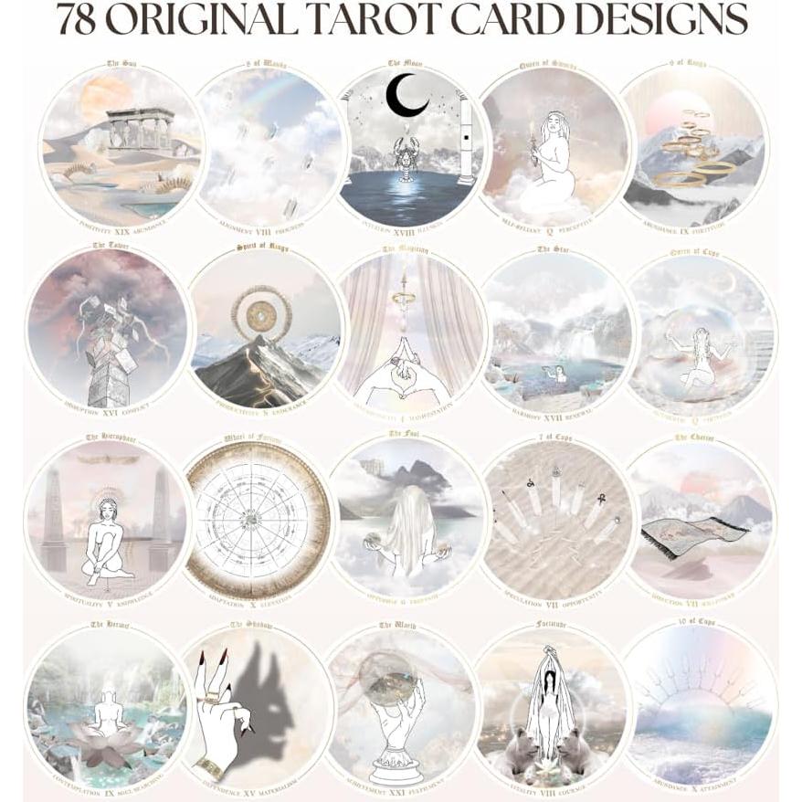 Baraja de Tarot Redonda 78 Cartas Prism + Fleur con Guía