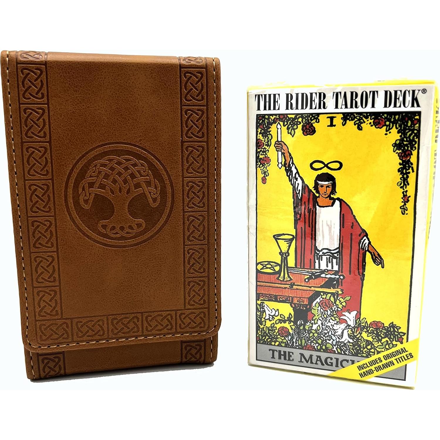 Funda de Tarot Luck Lab de Cuero Sintético Marrón - Estándar