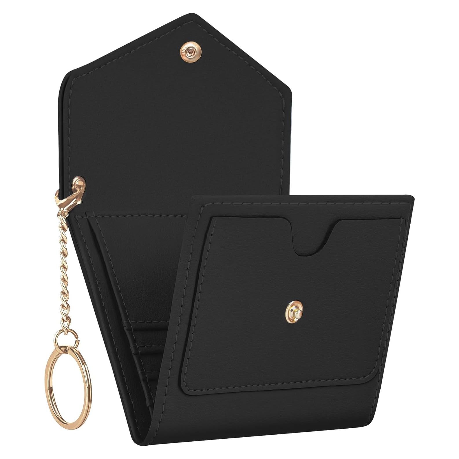Billetera Mujer Gostwo RFID Trifold Cuero Compacta Negra