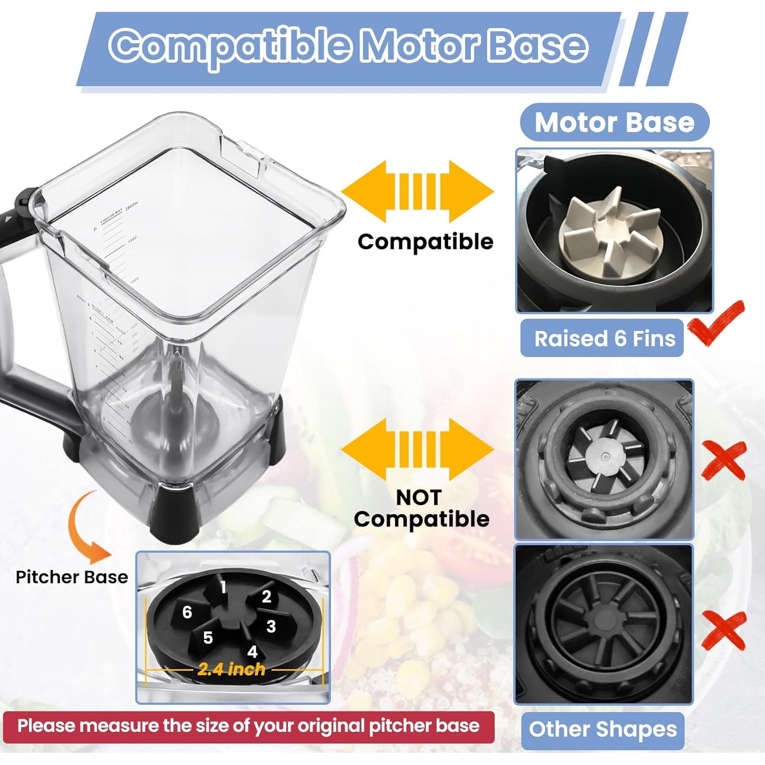 Jarra de Reemplazo 2,07L WARDFYT para Ninja BL610 y más