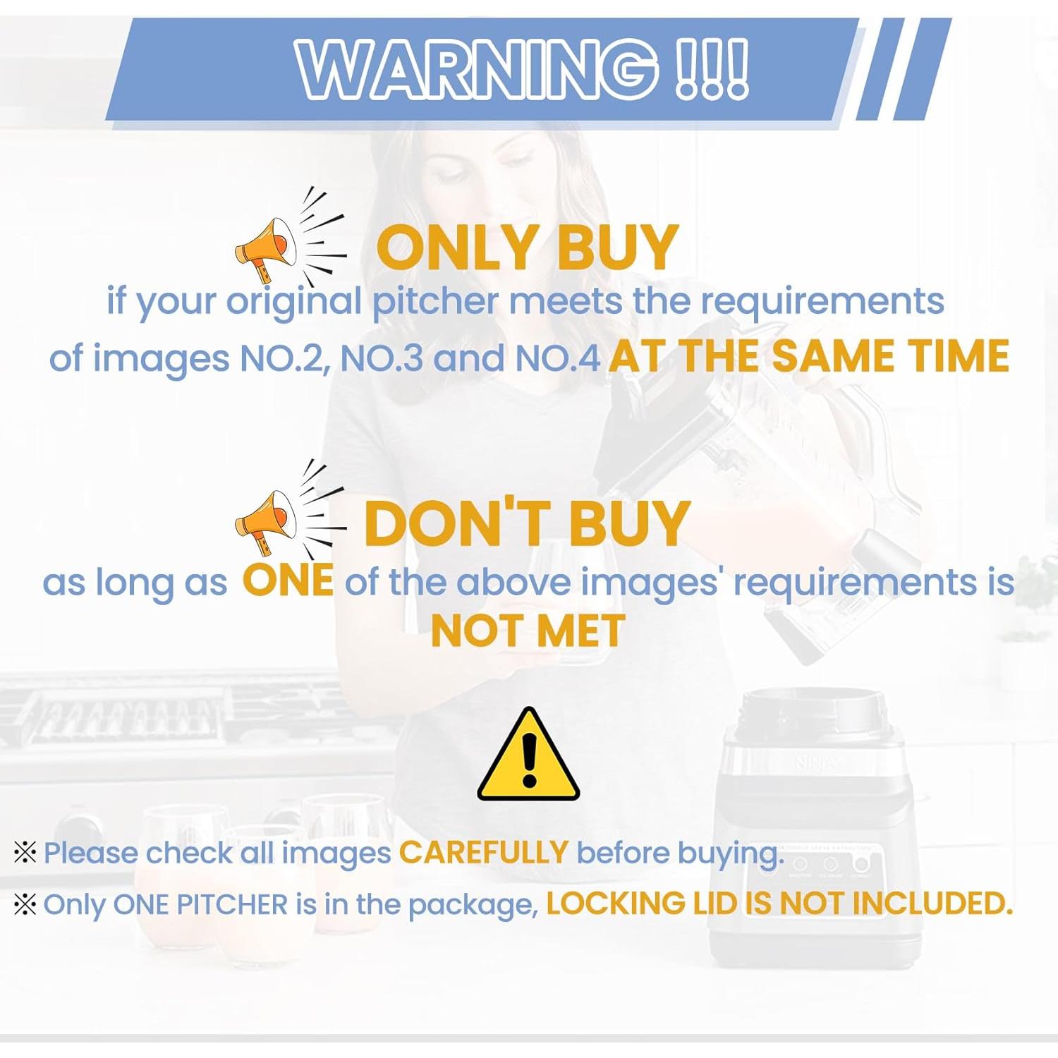 Jarra de Reemplazo 2,07L WARDFYT para Ninja BL610 y más