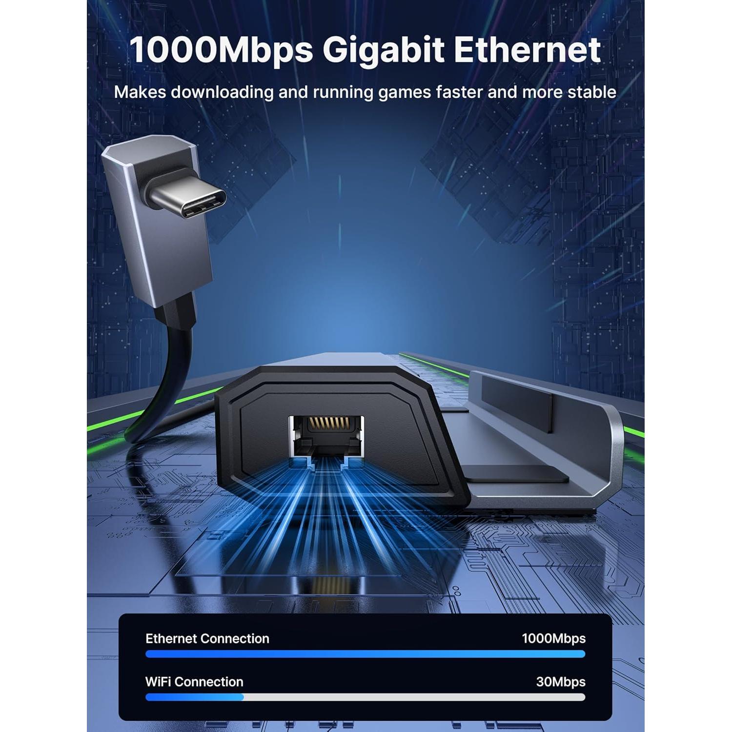 Dock JSAUX 6 en 1 para Steam Deck y ROG Ally HDMI 4K