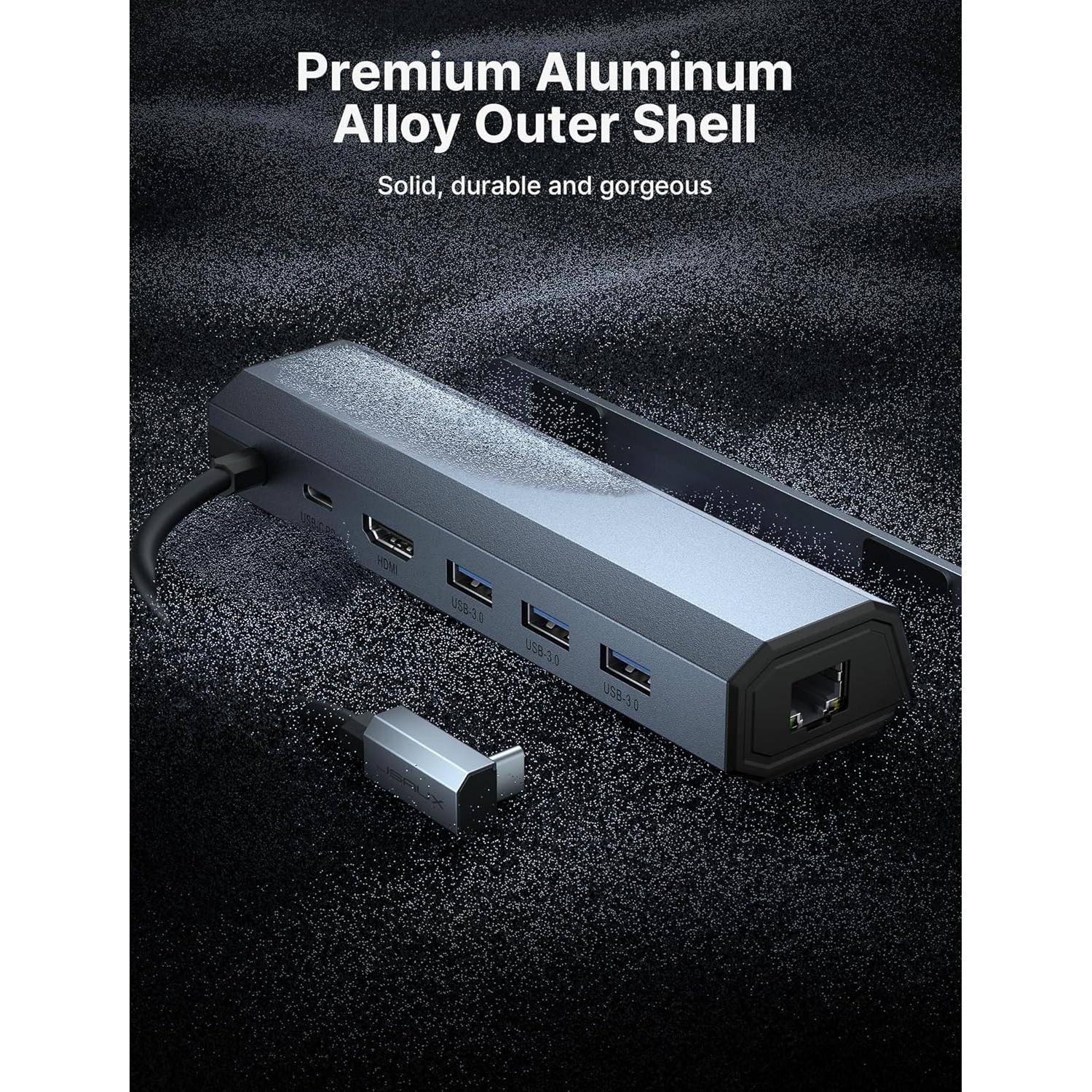 Dock JSAUX 6 en 1 para Steam Deck y ROG Ally HDMI 4K