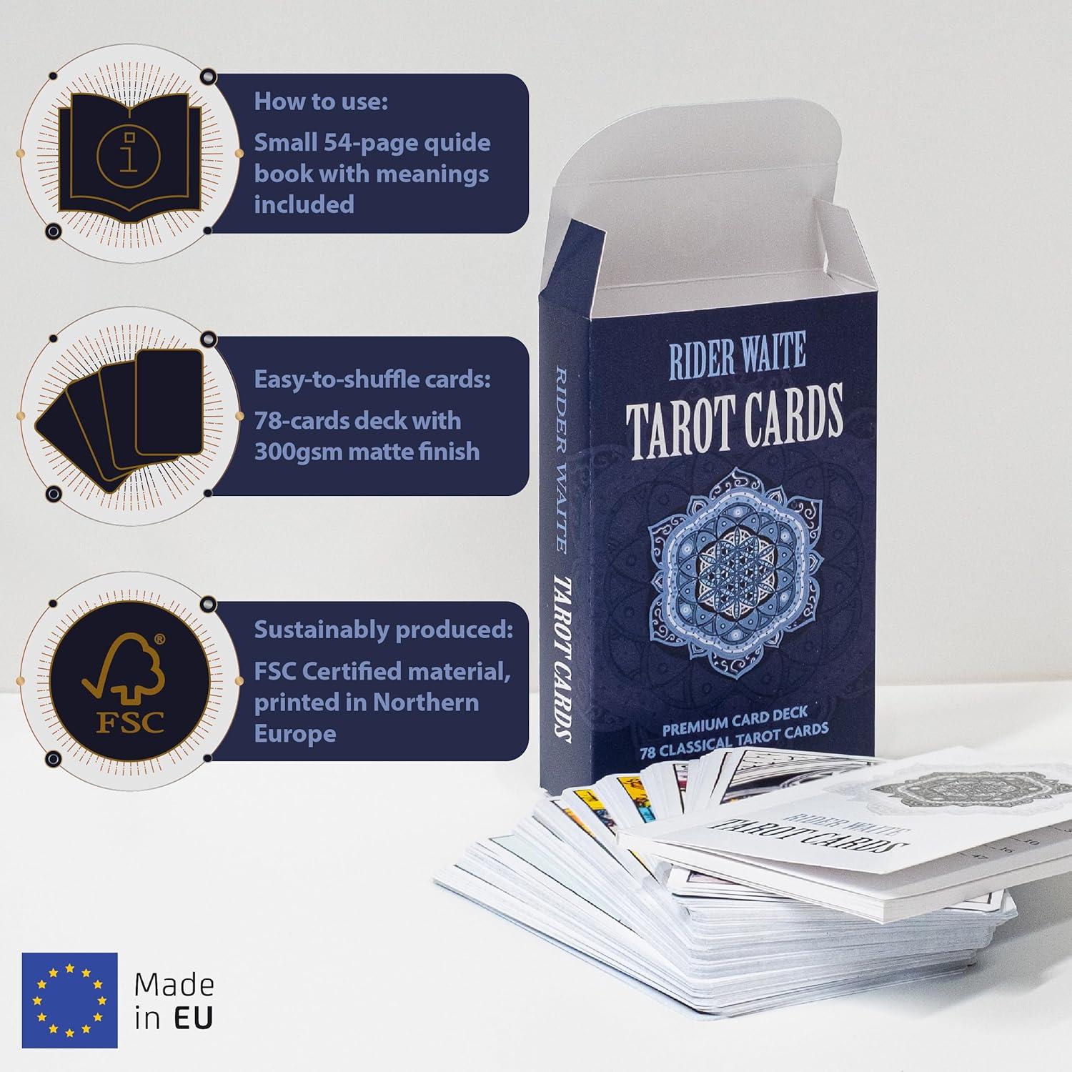 Juego de Cartas del Tarot Clásico Kprint - 78 Cartas con Guía