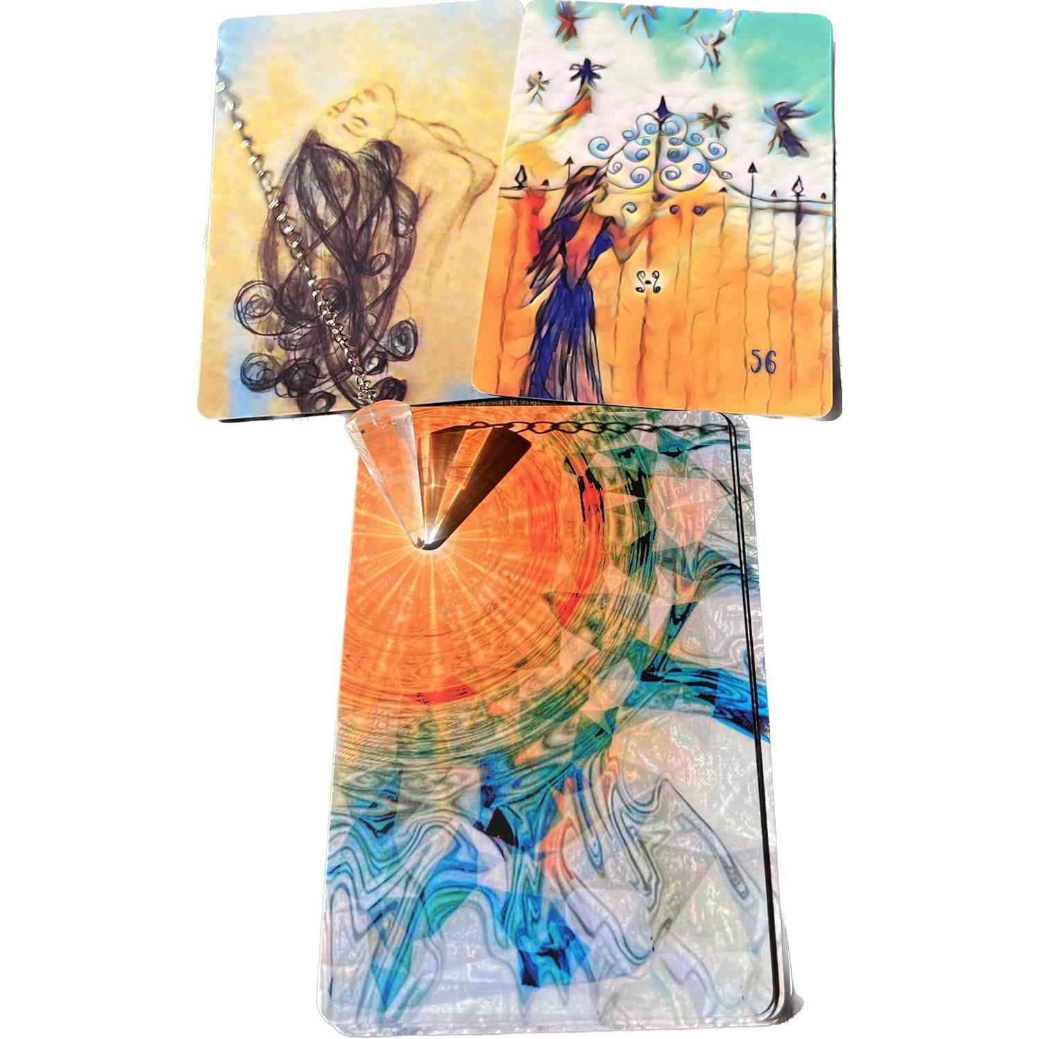 Oráculo de Solace - Juego de 77 Cartas y Péndulo de Cuarzo Claro