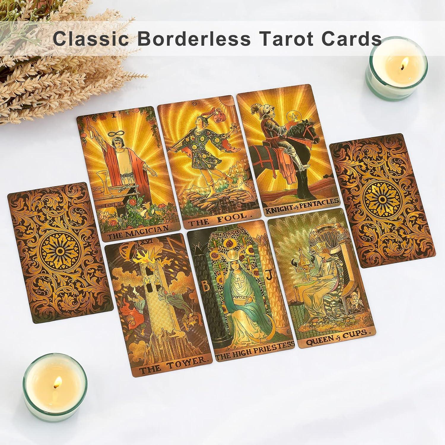 Baraja de Tarot de Lujo SIOKUY 78 Cartas Doradas Impermeables