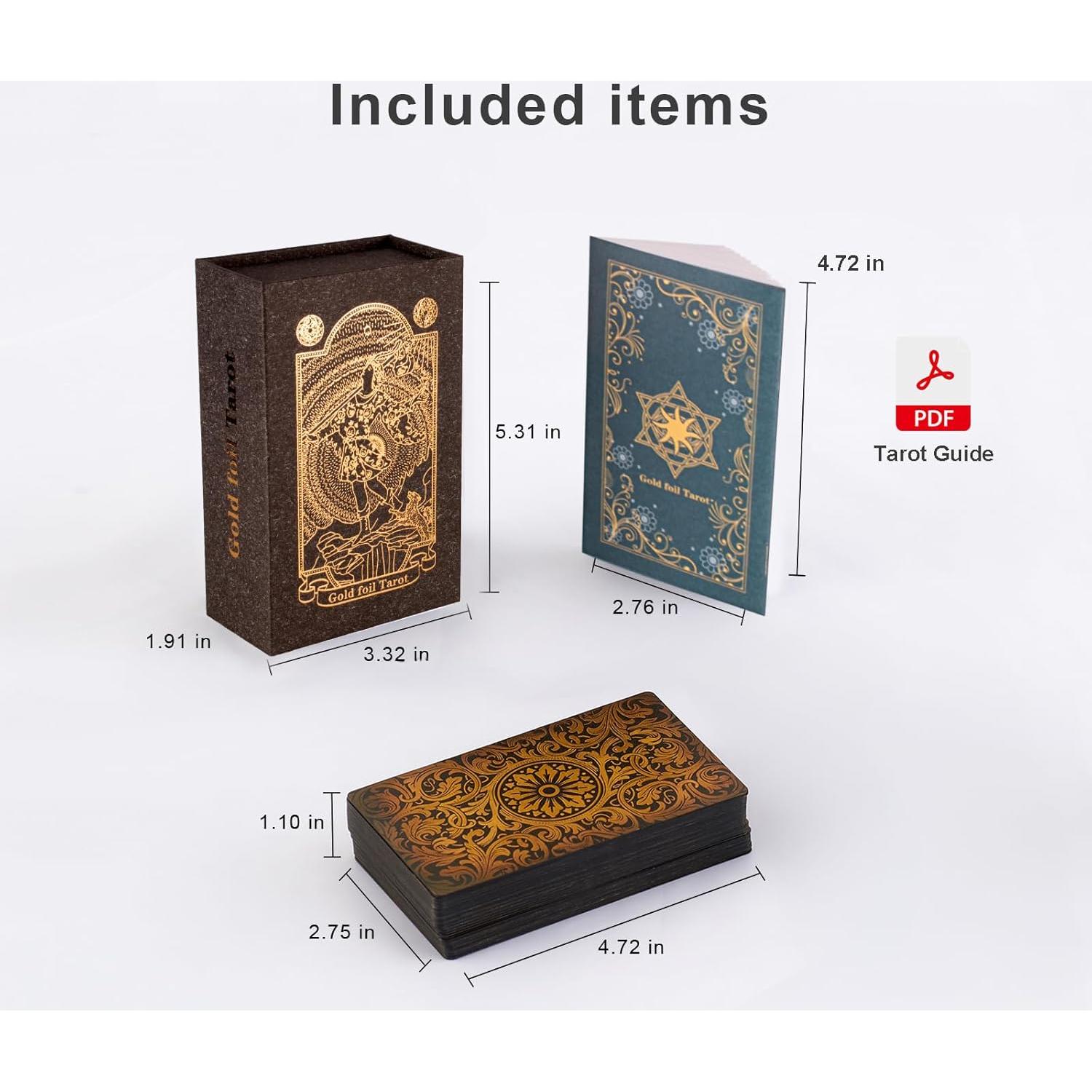 Baraja de Tarot de Lujo SIOKUY 78 Cartas Doradas Impermeables