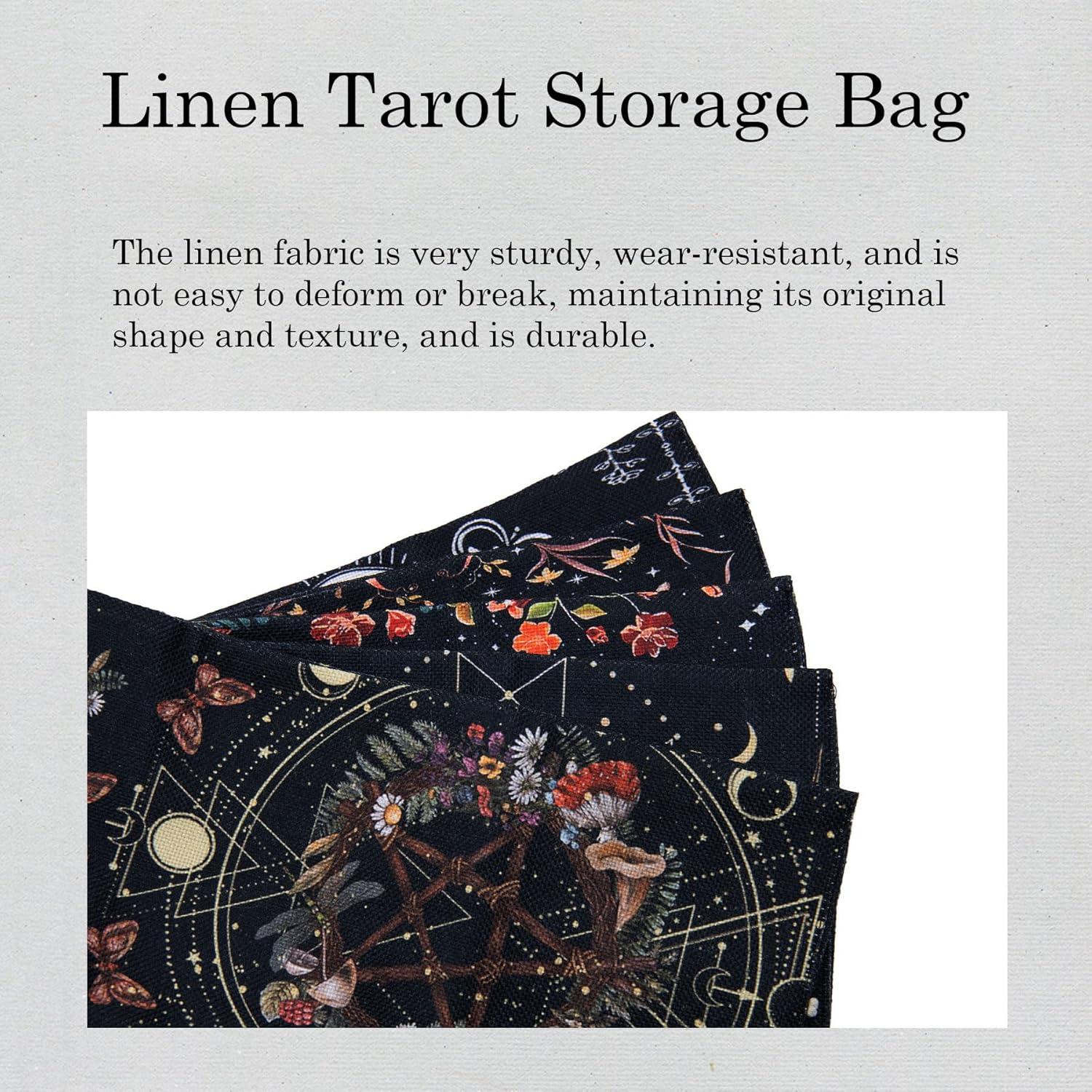 Soporte de Cartas del Tarot Knana - Alfombrilla y Bolsa de Lino