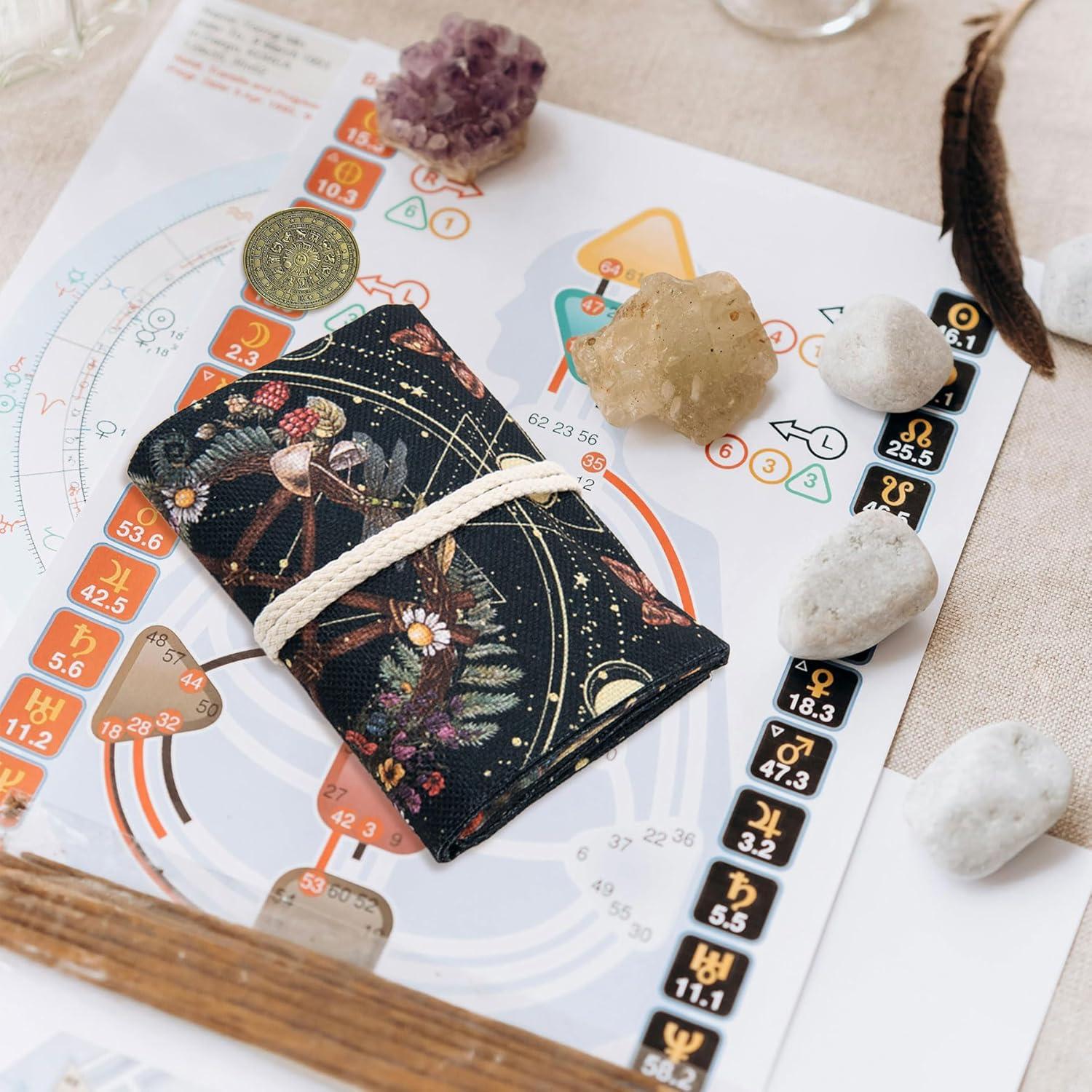 Soporte de Cartas del Tarot Knana - Alfombrilla y Bolsa de Lino