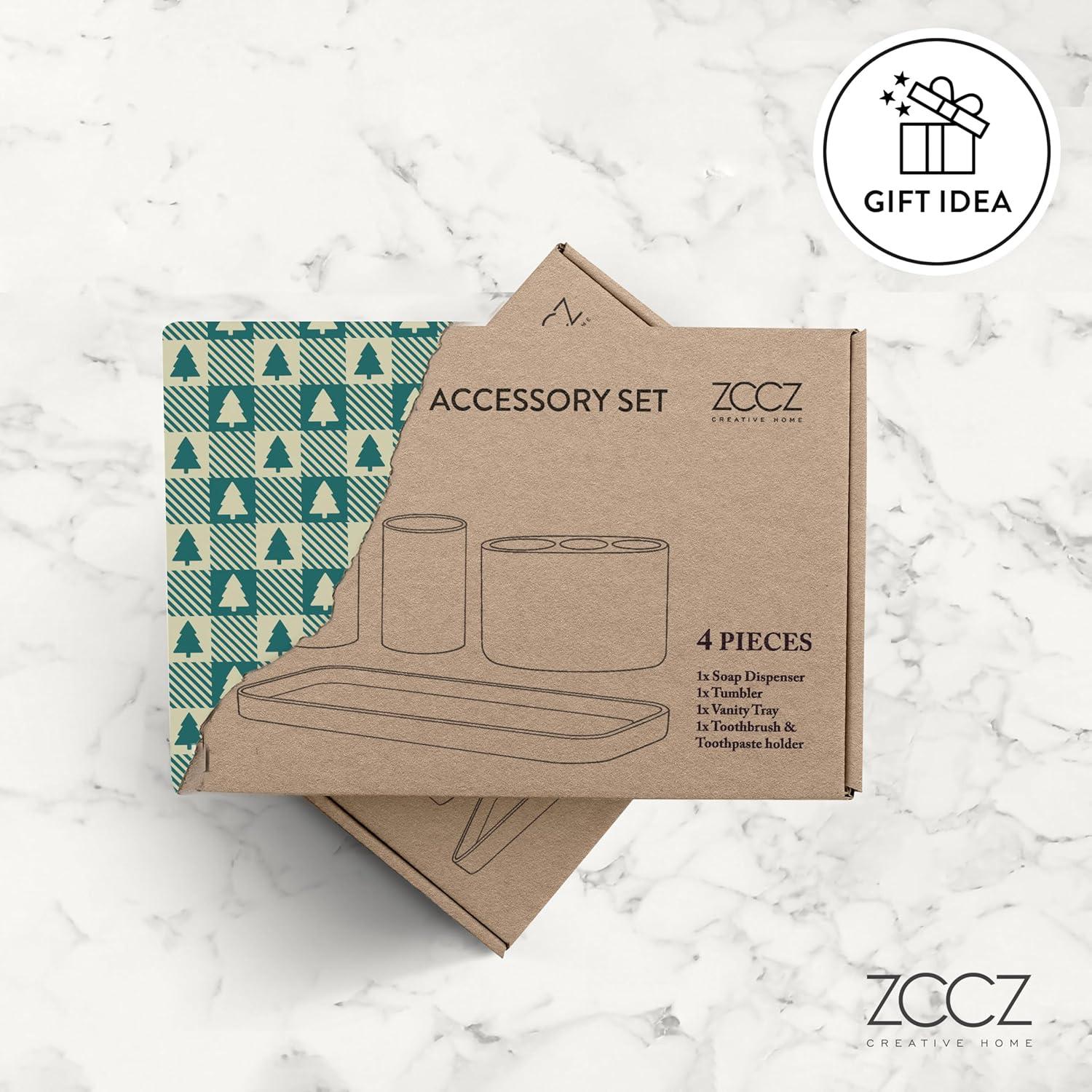 Juego de Accesorios de Baño ZCCZ Beige 4 Piezas