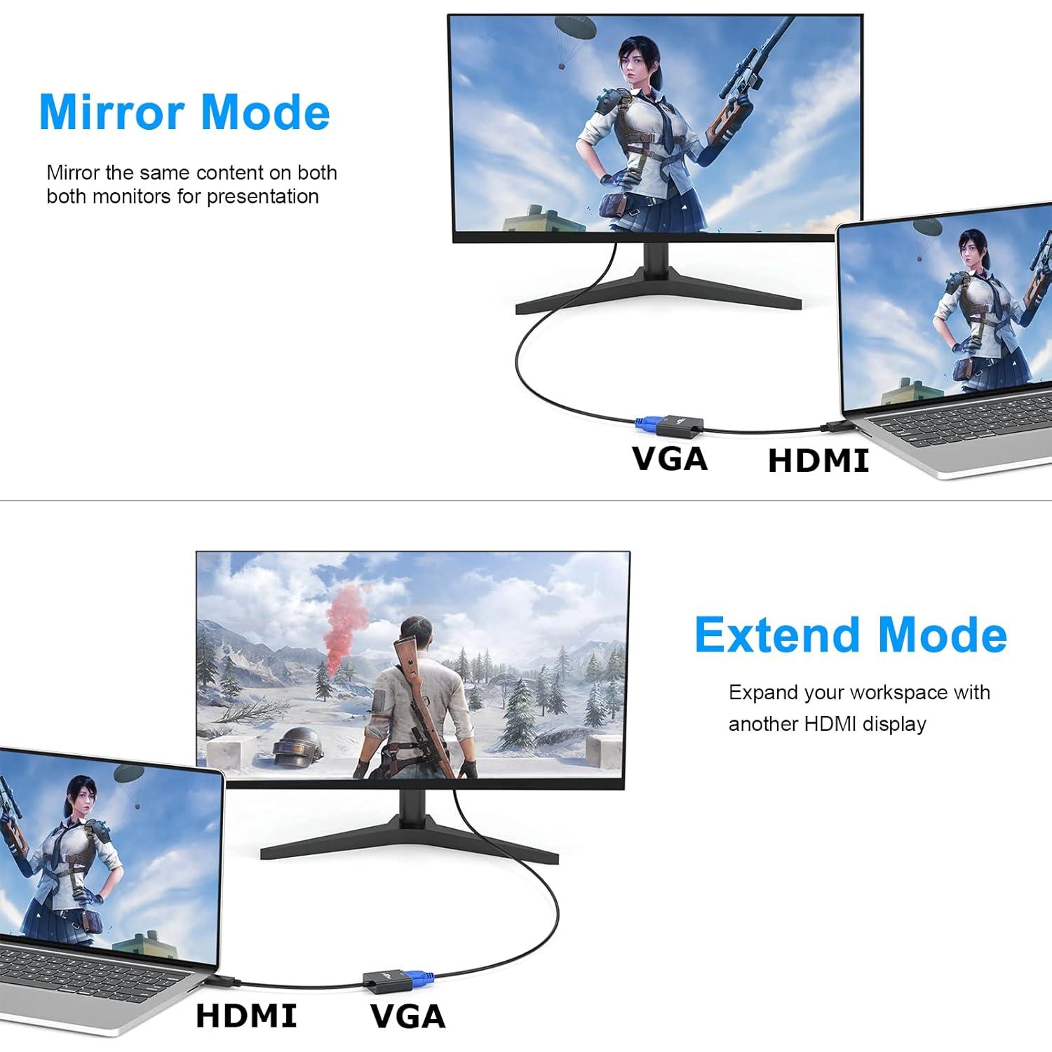 Adaptador HDMI a VGA UV-CABLE 5 Unidades 1080p Negro