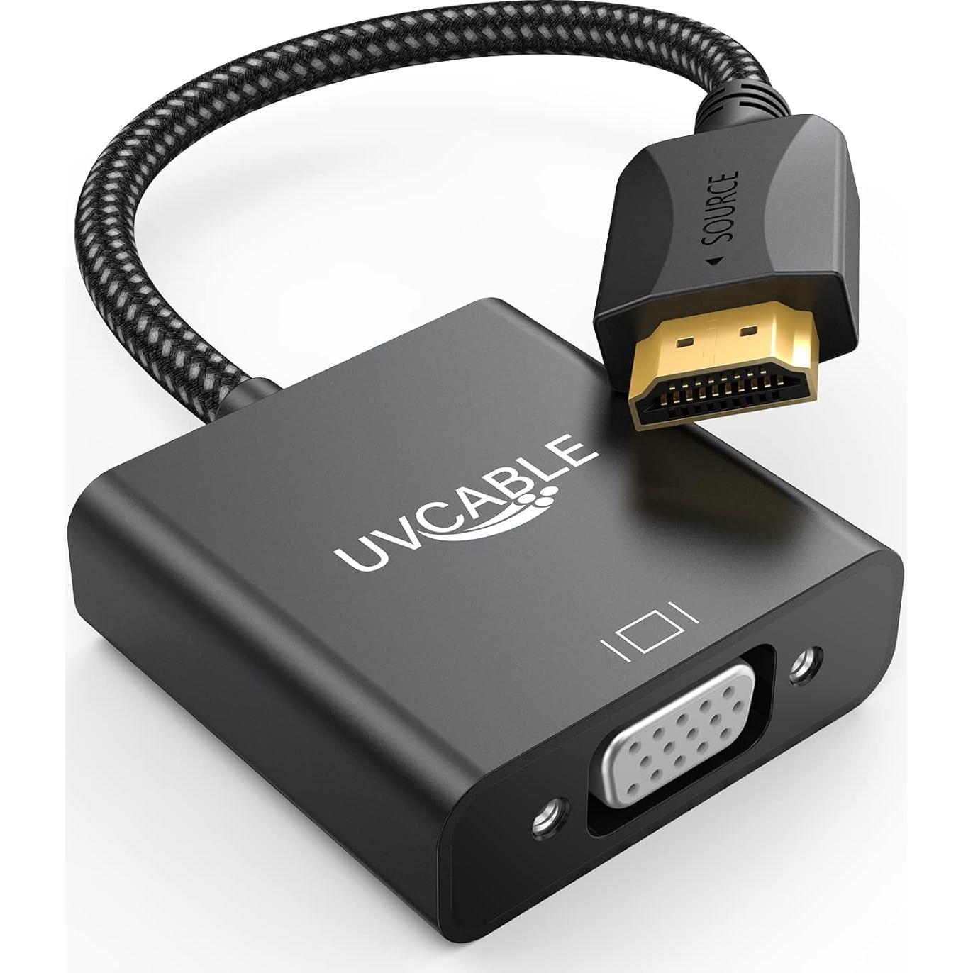Adaptador HDMI a VGA UV-CABLE 5 Unidades 1080p Negro