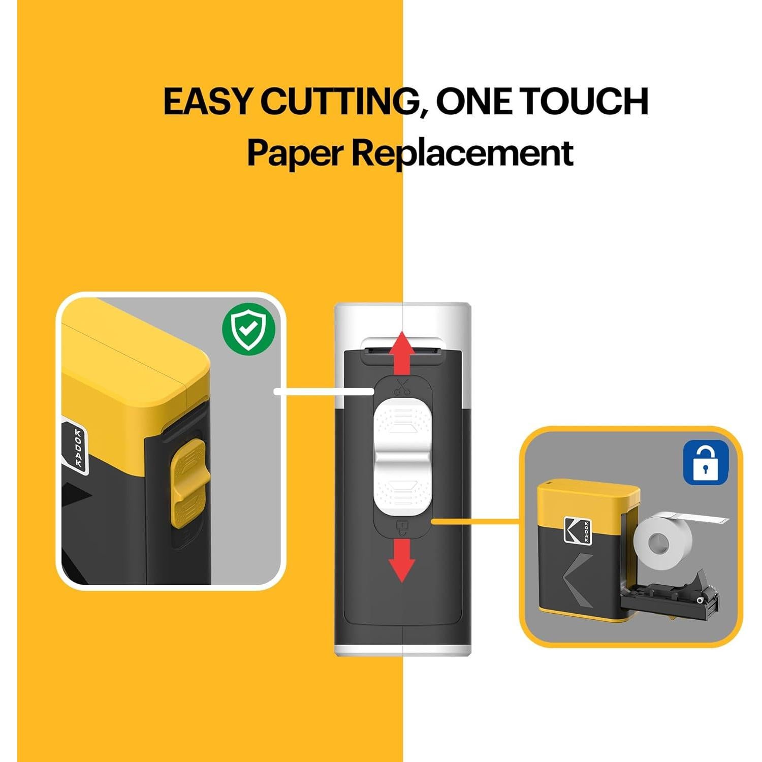 Etiquetadora KODAK ERA Bluetooth con 1 Rollo Adhesivo Amarillo