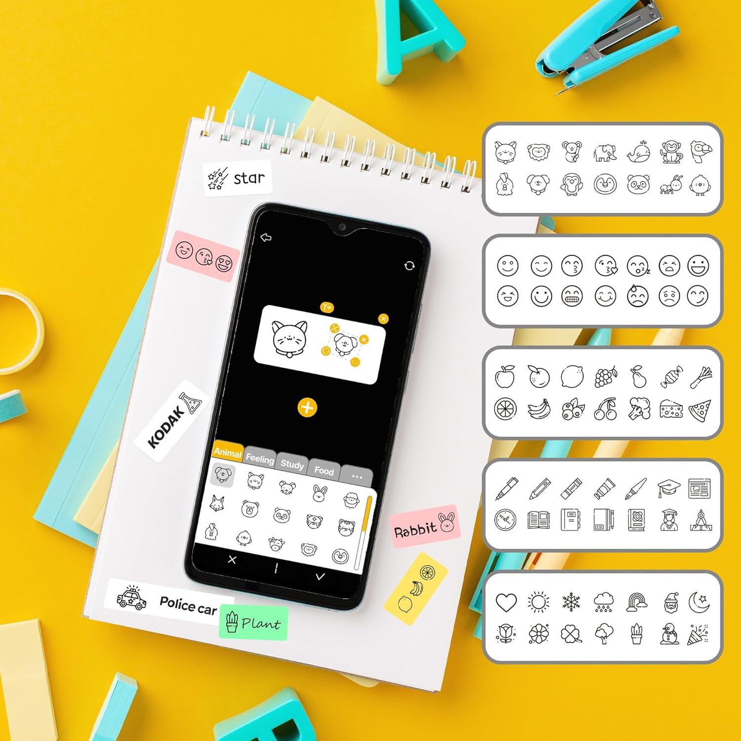 Etiquetadora KODAK ERA Bluetooth con 1 Rollo Adhesivo Amarillo