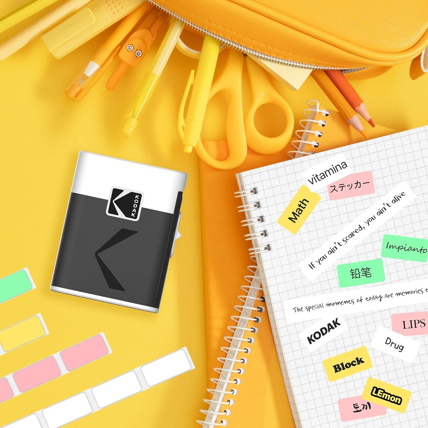 Etiquetadora KODAK ERA Bluetooth con 1 Rollo Adhesivo Amarillo