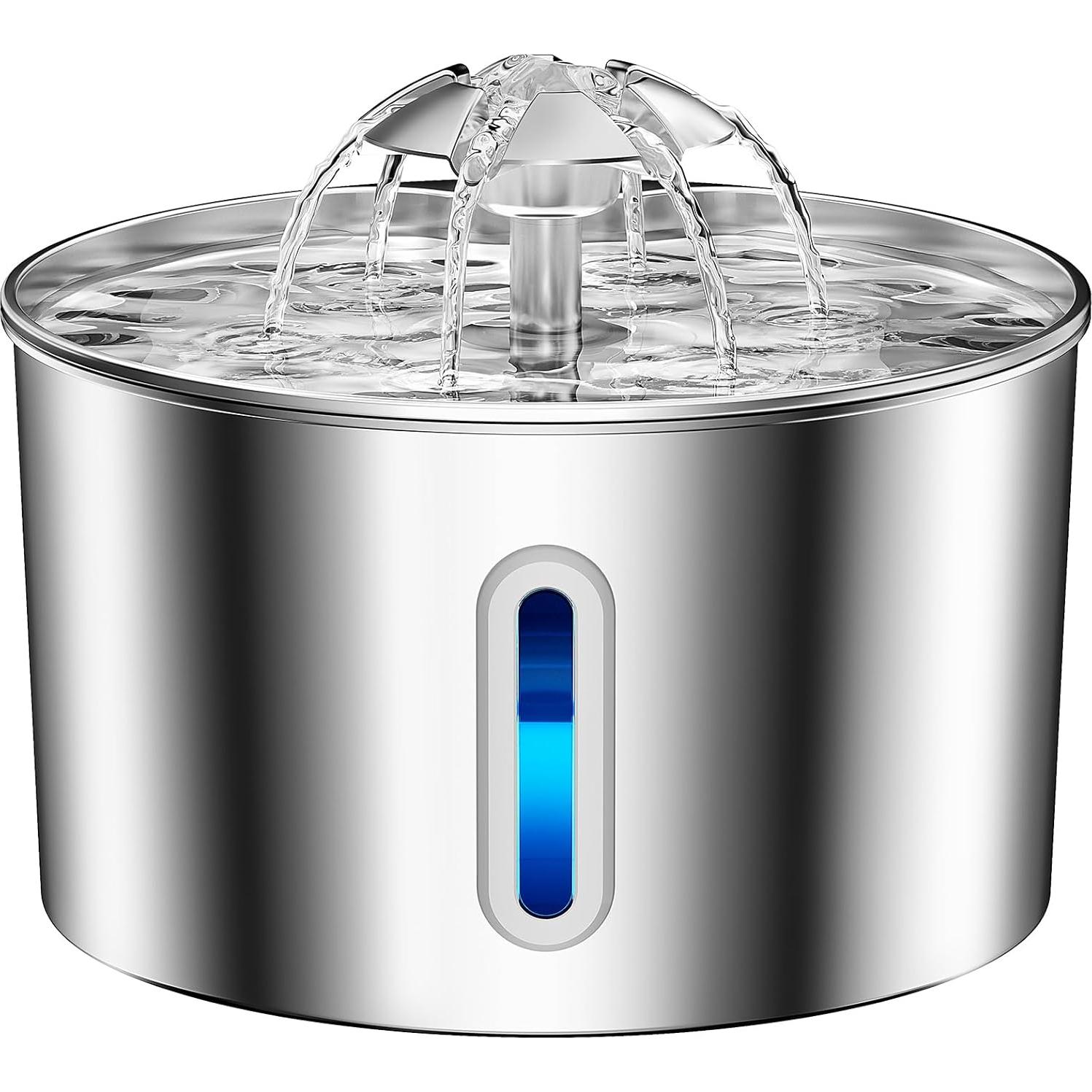 Fuente de Agua para Gatos BalimoPet 2.2L Acero Inoxidable Silenciosa