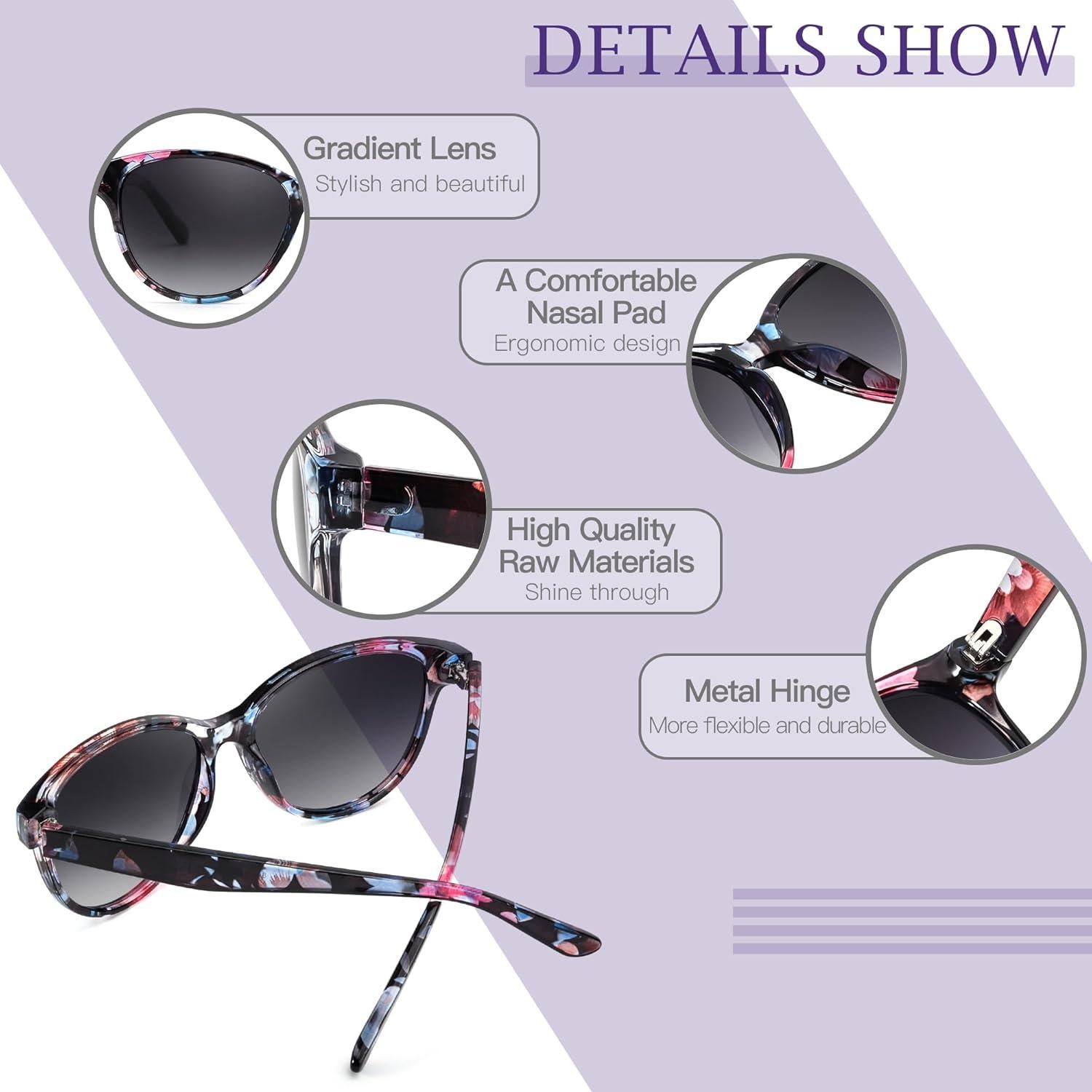 Gafas de sol polarizadas SIPHEW para mujeres, UV400, diseño vintage