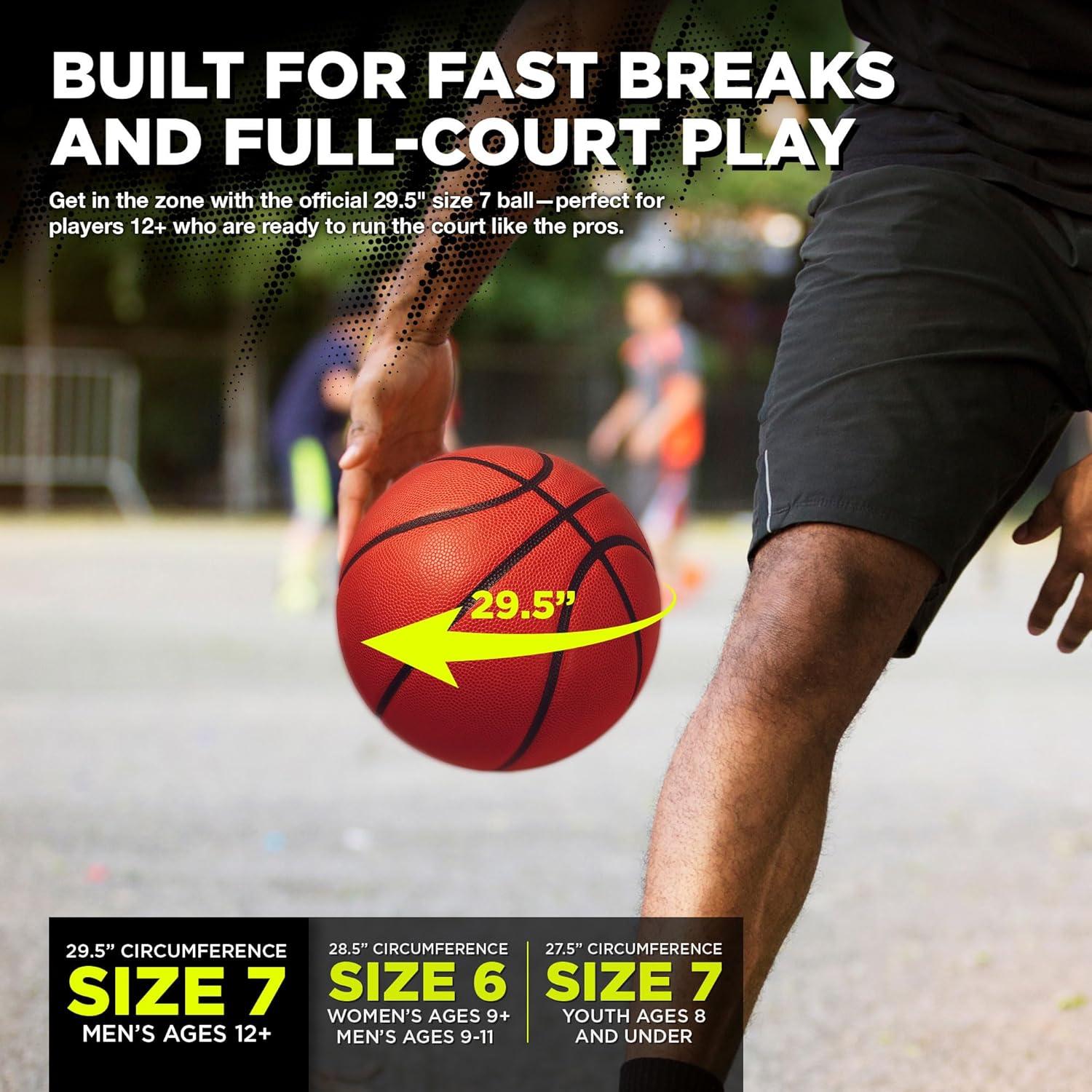 Balón de Baloncesto Lifeworks Tamaño 7 Caucho Naranja