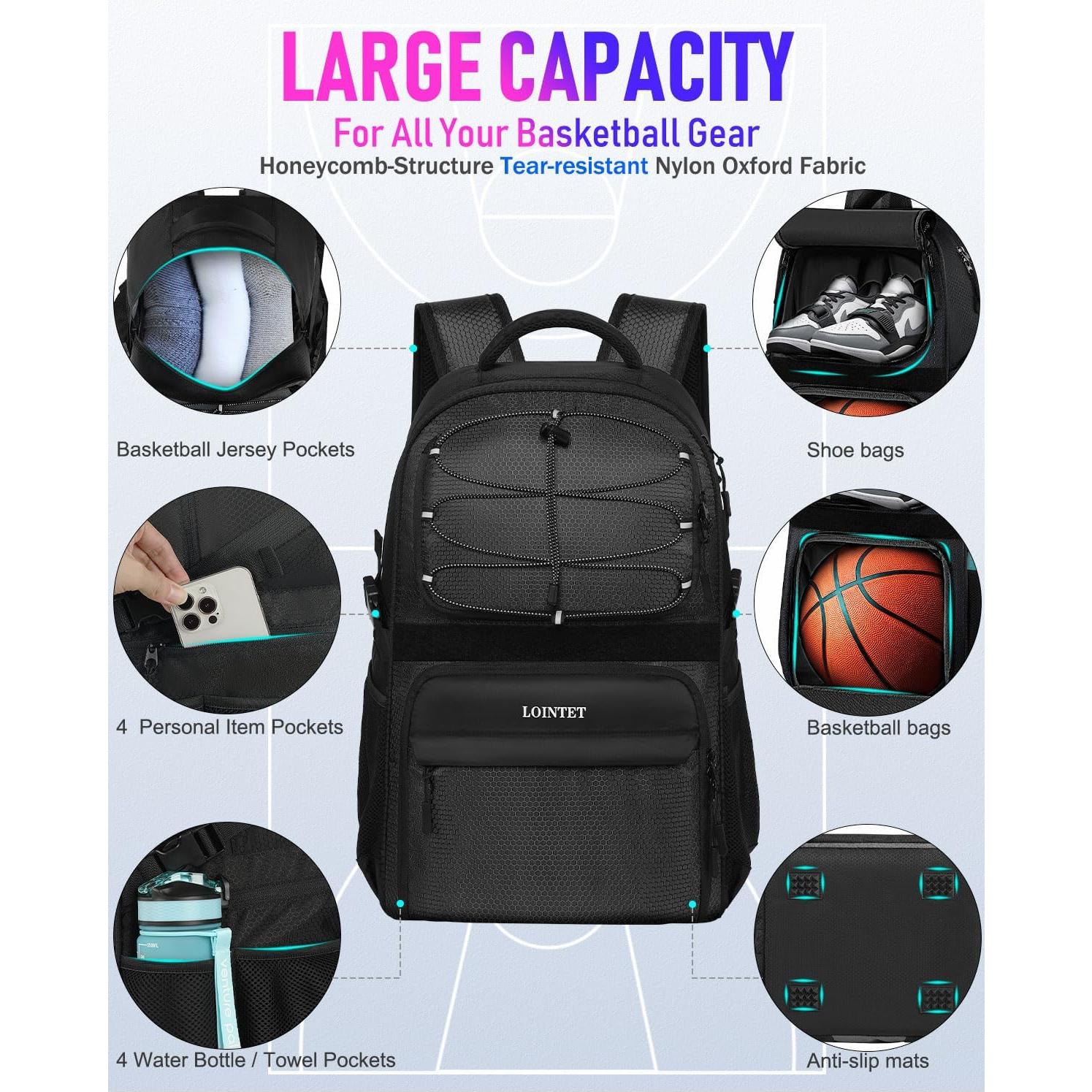 Mochila de Baloncesto LOINTET Lt Sp2004black 35L con Compartimentos