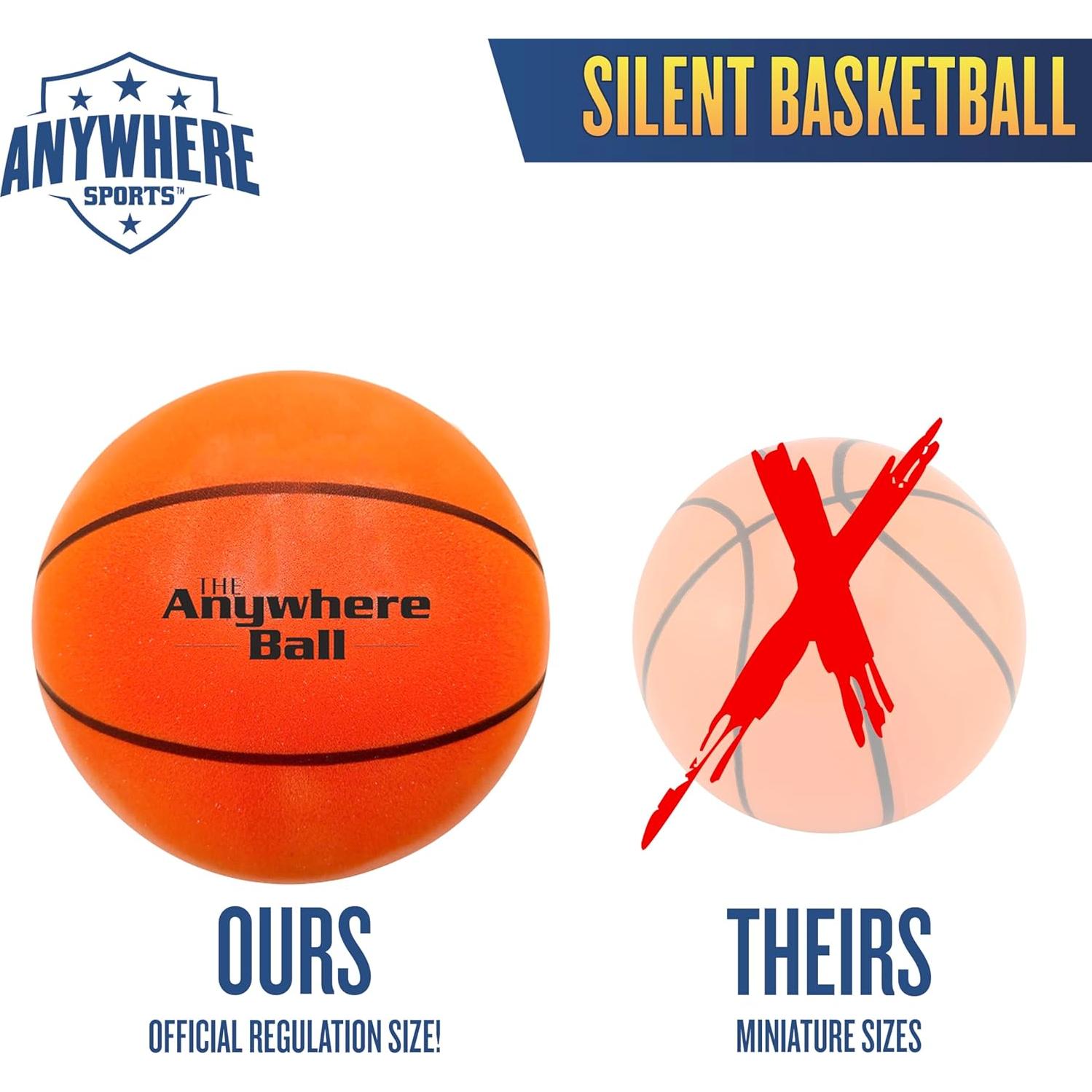 Baloncesto Silencioso Anywhere Sports 9.5" Espuma para Interior
