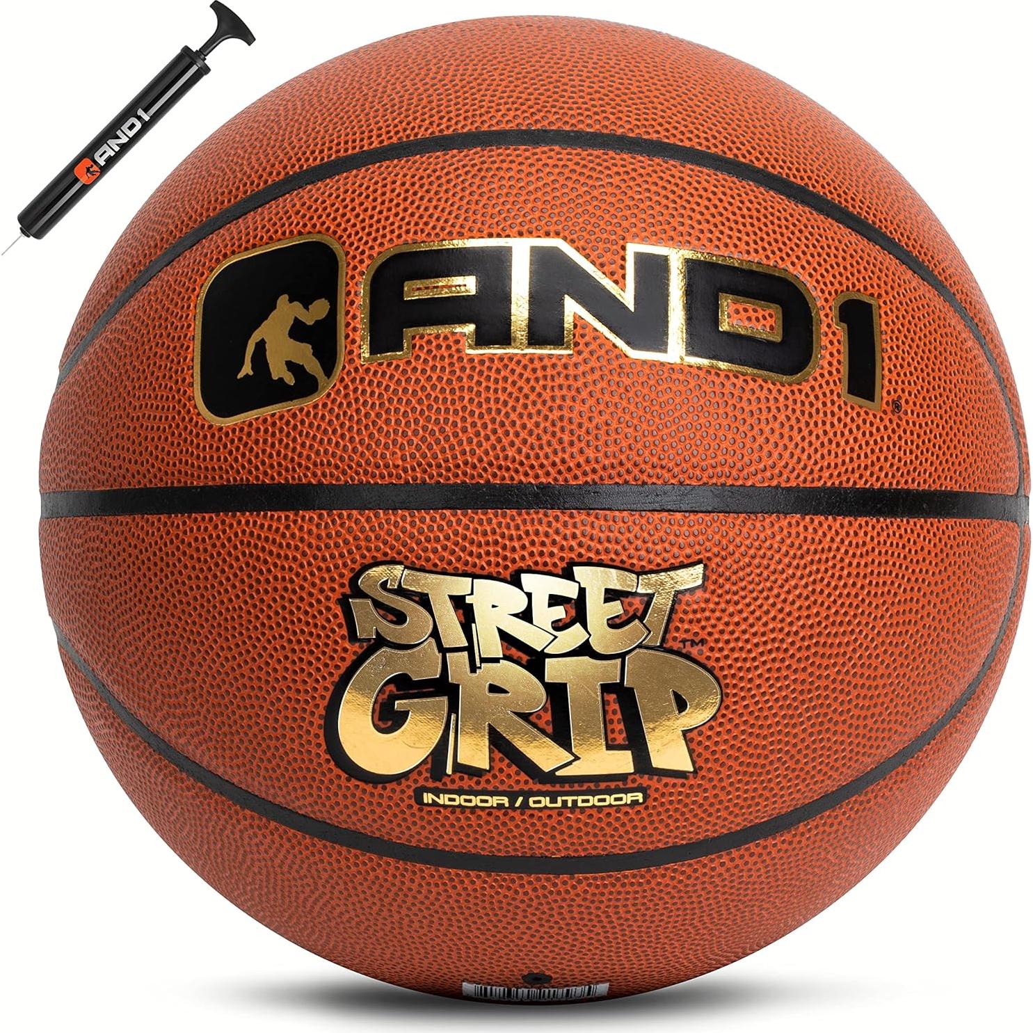 Balón de Baloncesto AND1 Street Grip Tamaño 7 Cuero Compuesto