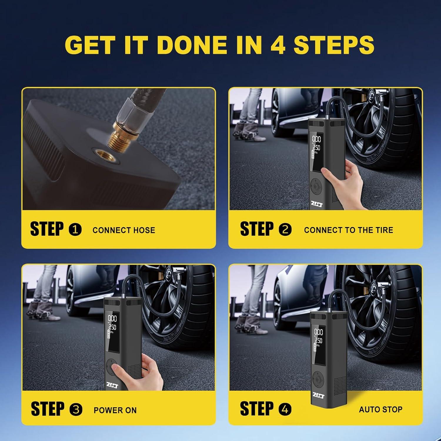 Compresor de Aire Portátil MLDMNHA 150 PSI Batería 6000mAh