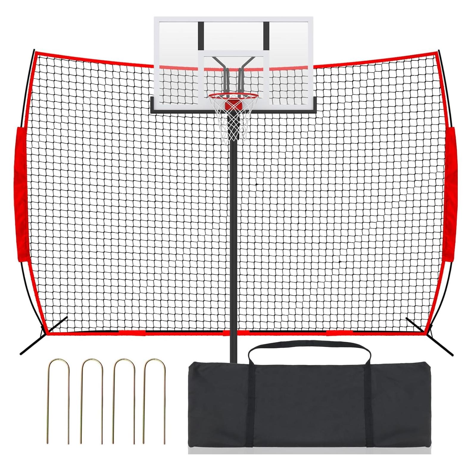 Red de Captura de Baloncesto Seenelling 3.66 x 2.74 m con Bolsa