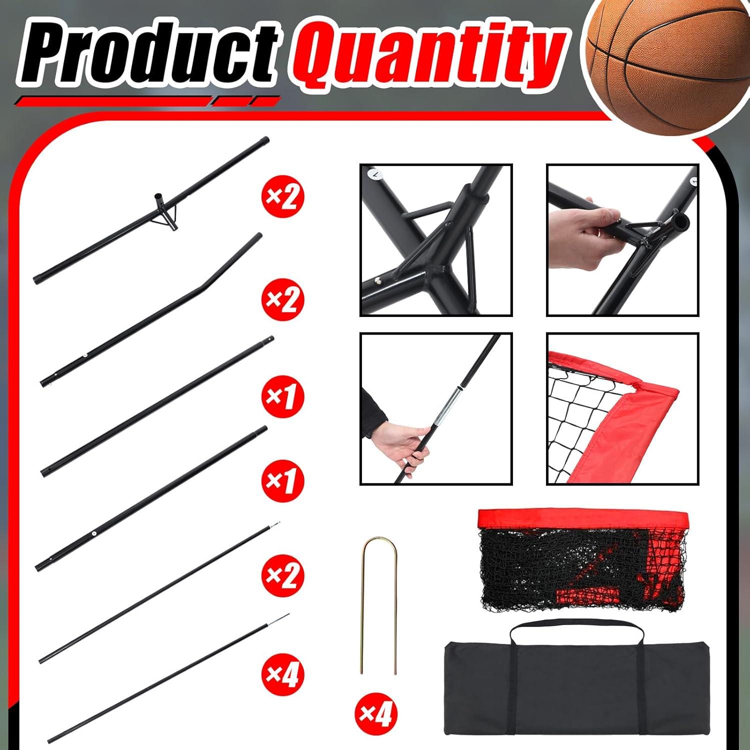 Red de Captura de Baloncesto Seenelling 3.66 x 2.74 m con Bolsa