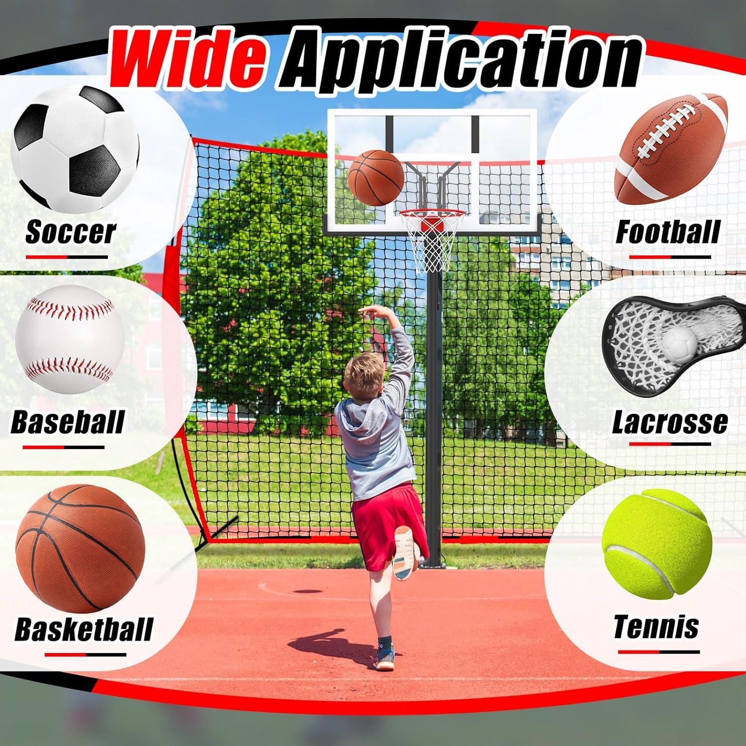 Red de Captura de Baloncesto Seenelling 3.66 x 2.74 m con Bolsa